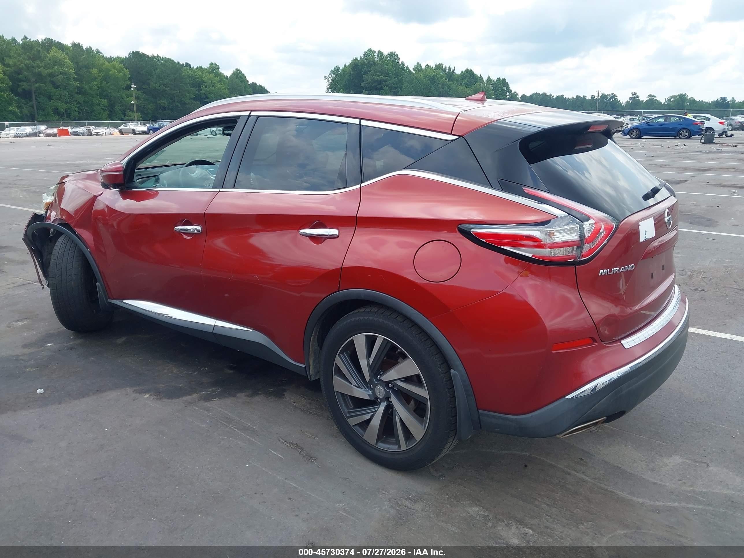 2015 Nissan Murano Platinum Red vin: 5N1AZ2MGXFN208536