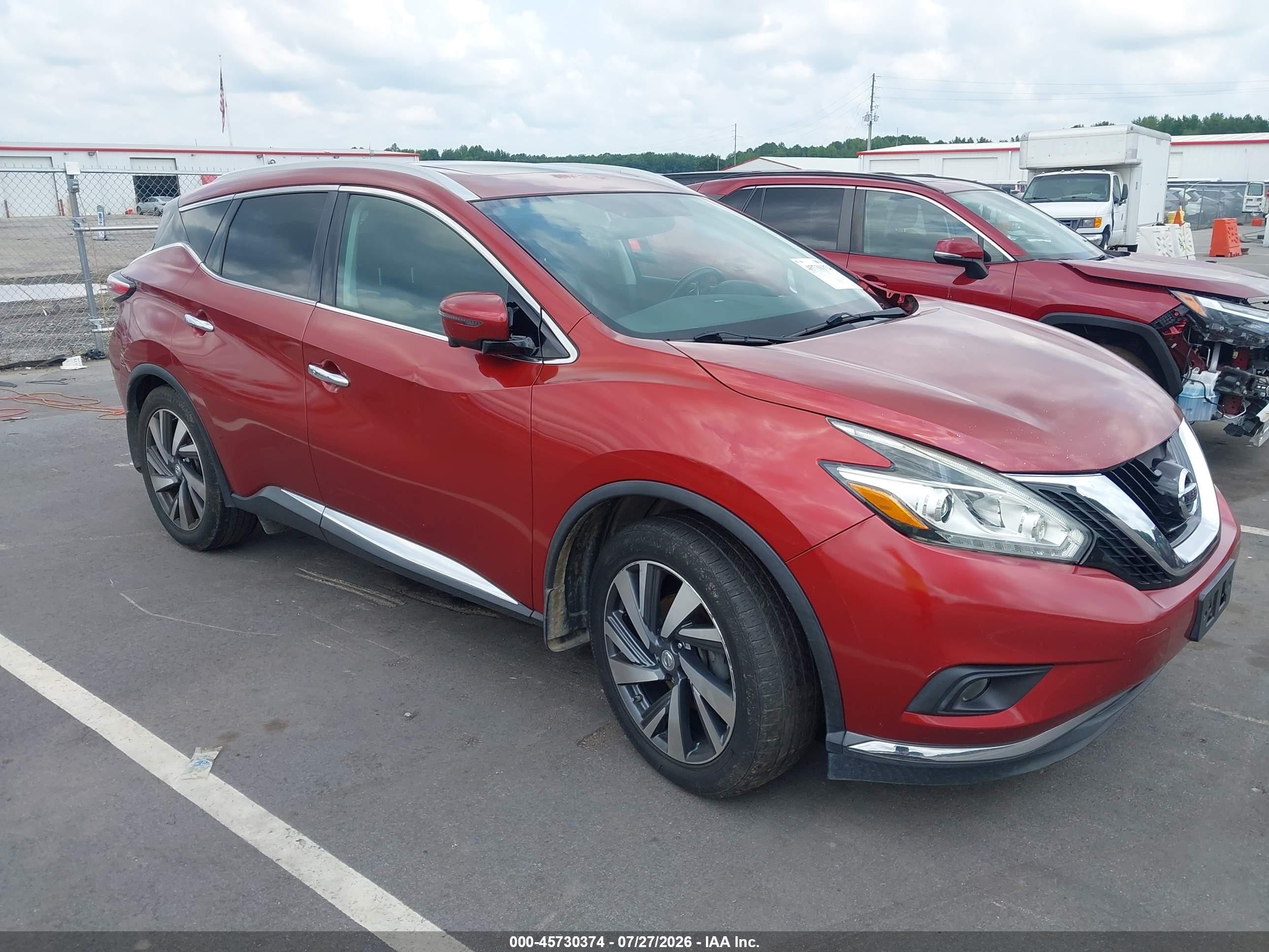 2015 Nissan Murano Platinum Red vin: 5N1AZ2MGXFN208536