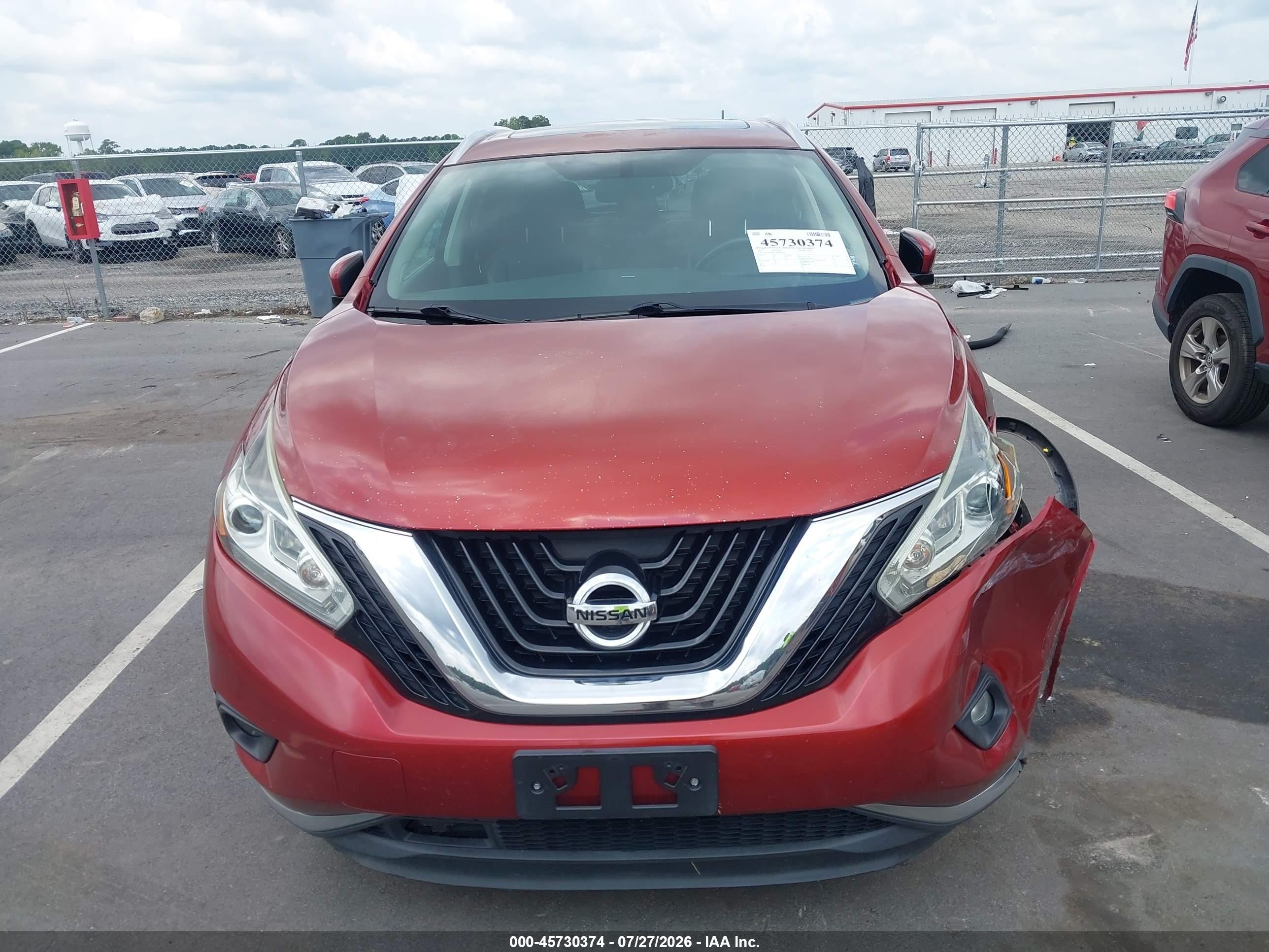 2015 Nissan Murano Platinum Red vin: 5N1AZ2MGXFN208536
