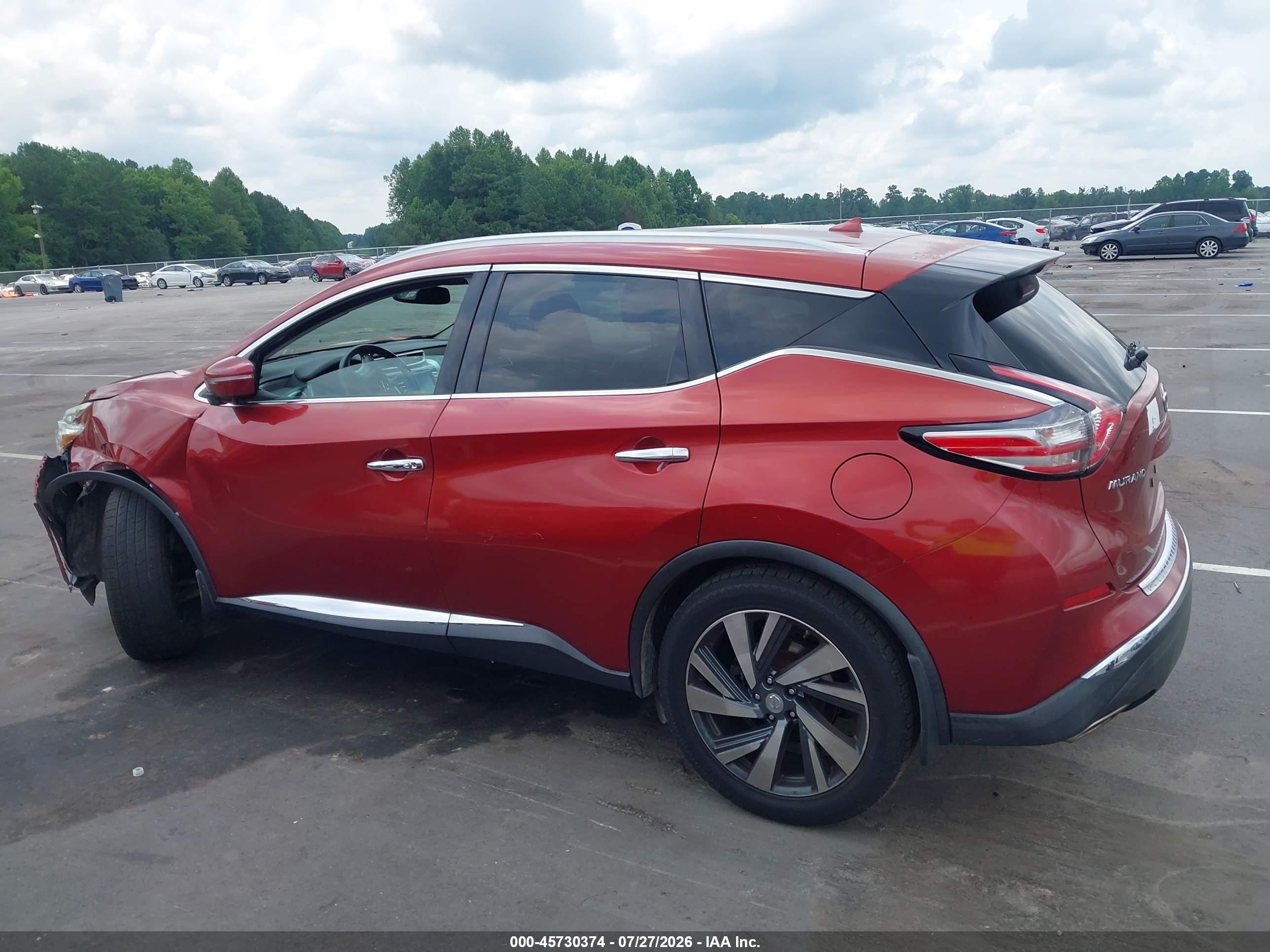 2015 Nissan Murano Platinum Red vin: 5N1AZ2MGXFN208536