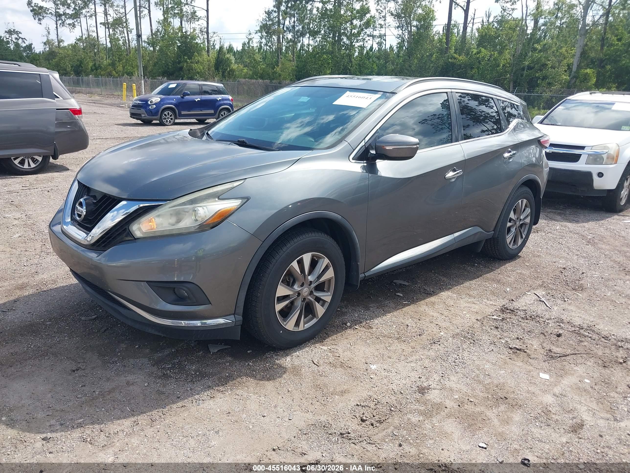 2015 Nissan Murano Sv Серый vin: 5N1AZ2MGXFN218905