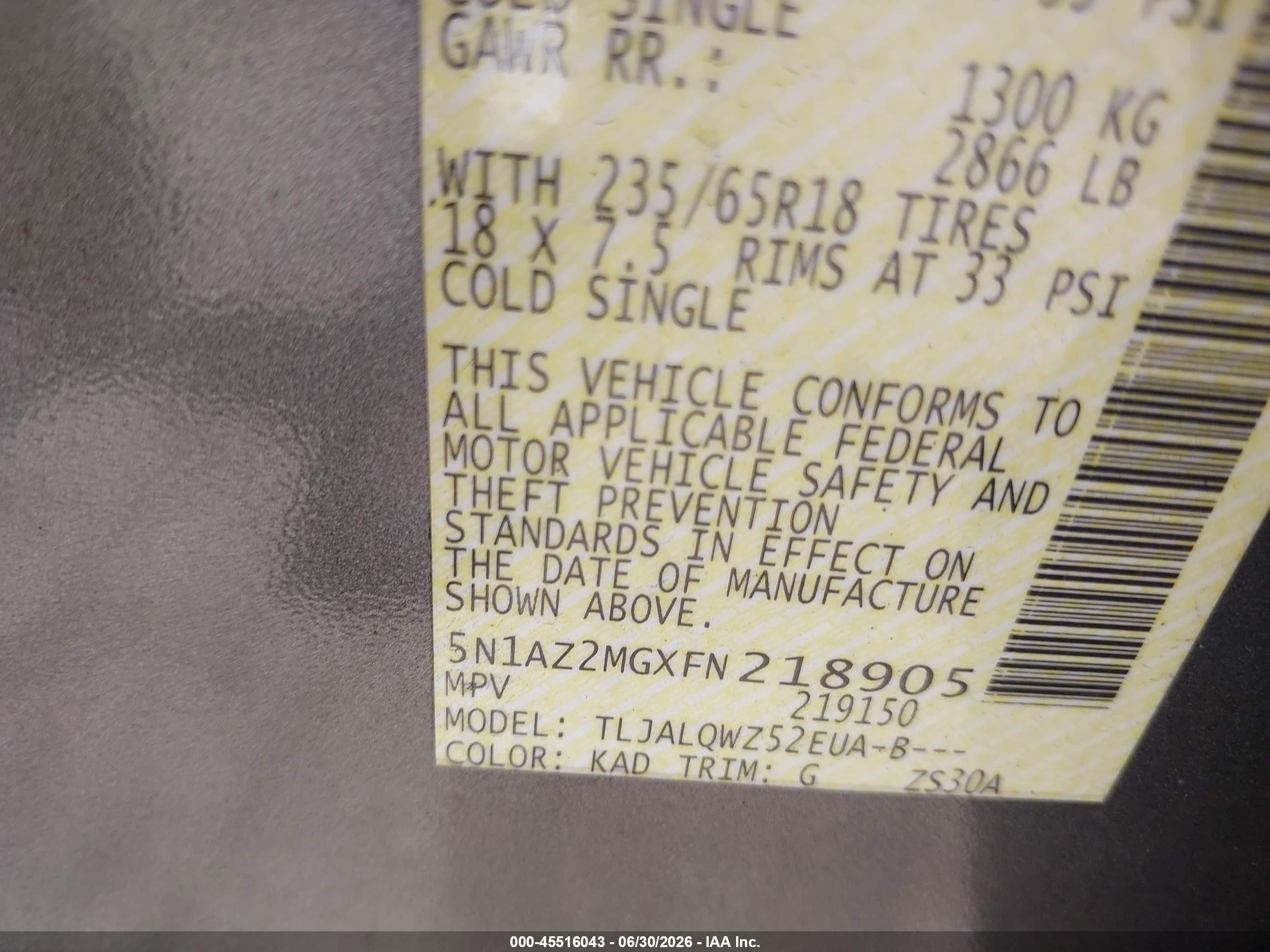 2015 Nissan Murano Sv Серый vin: 5N1AZ2MGXFN218905