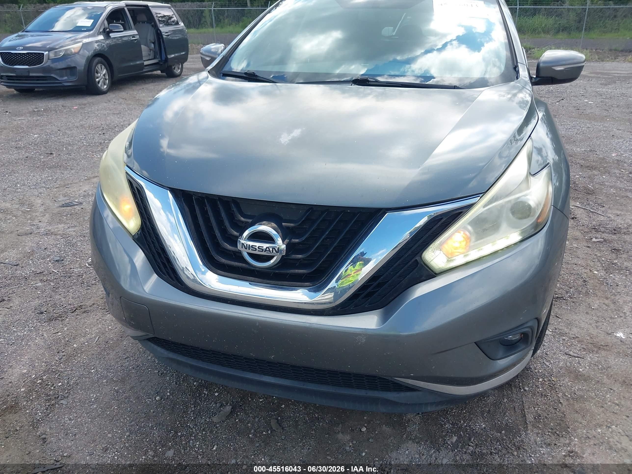 2015 Nissan Murano Sv Серый vin: 5N1AZ2MGXFN218905