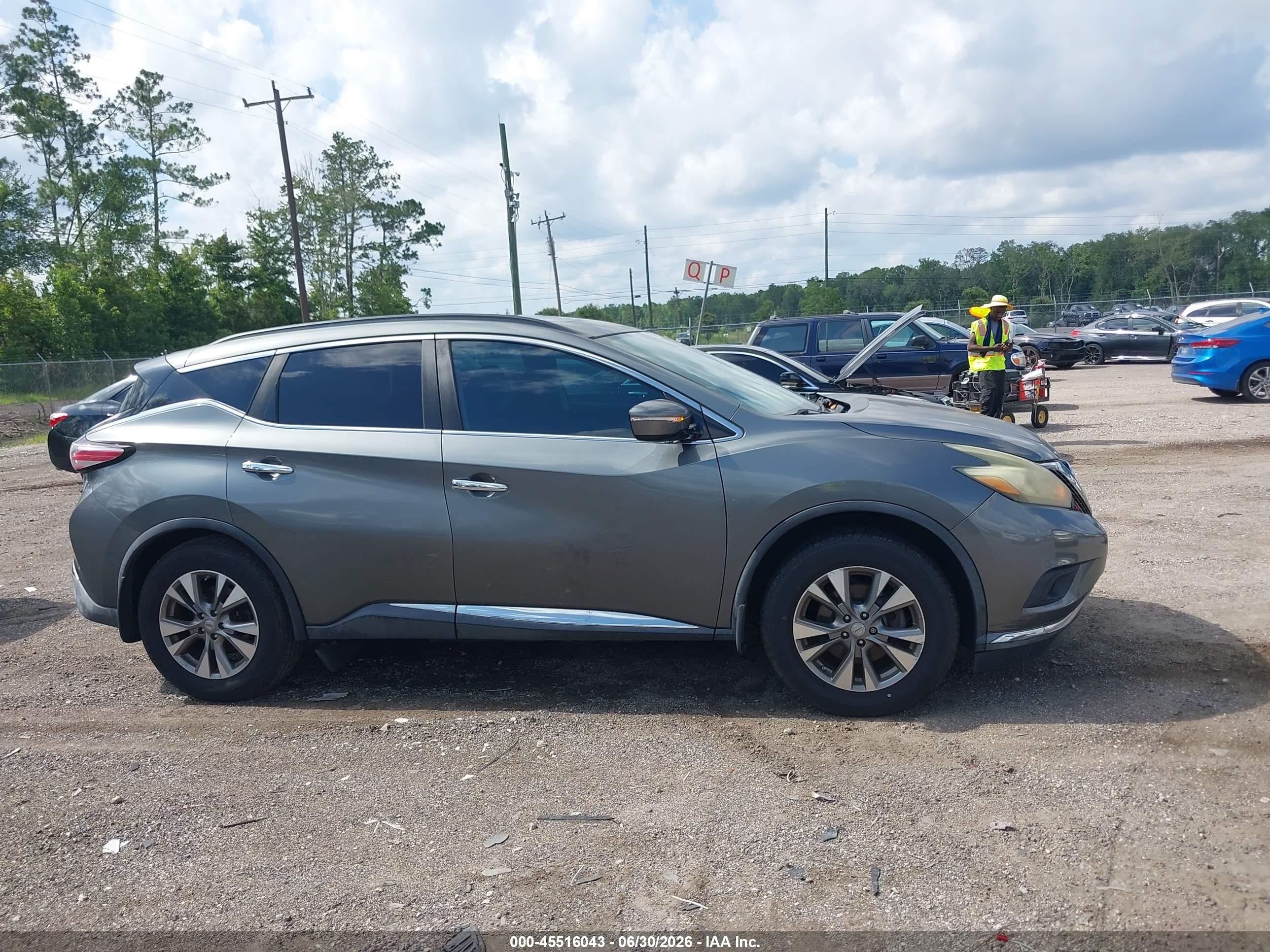 2015 Nissan Murano Sv Серый vin: 5N1AZ2MGXFN218905