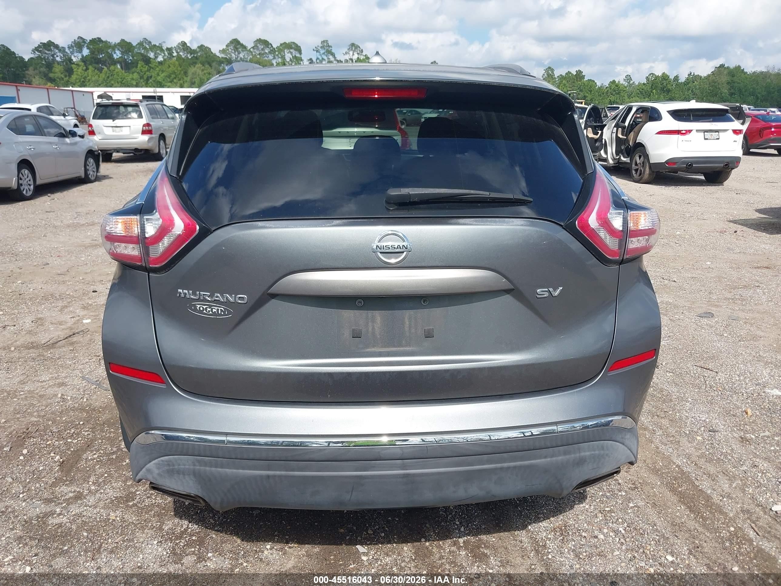 2015 Nissan Murano Sv Серый vin: 5N1AZ2MGXFN218905