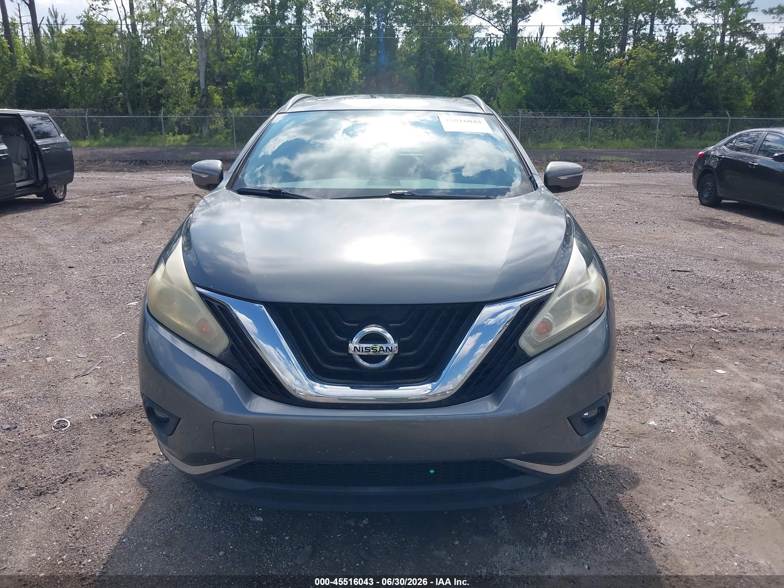 2015 Nissan Murano Sv Серый vin: 5N1AZ2MGXFN218905
