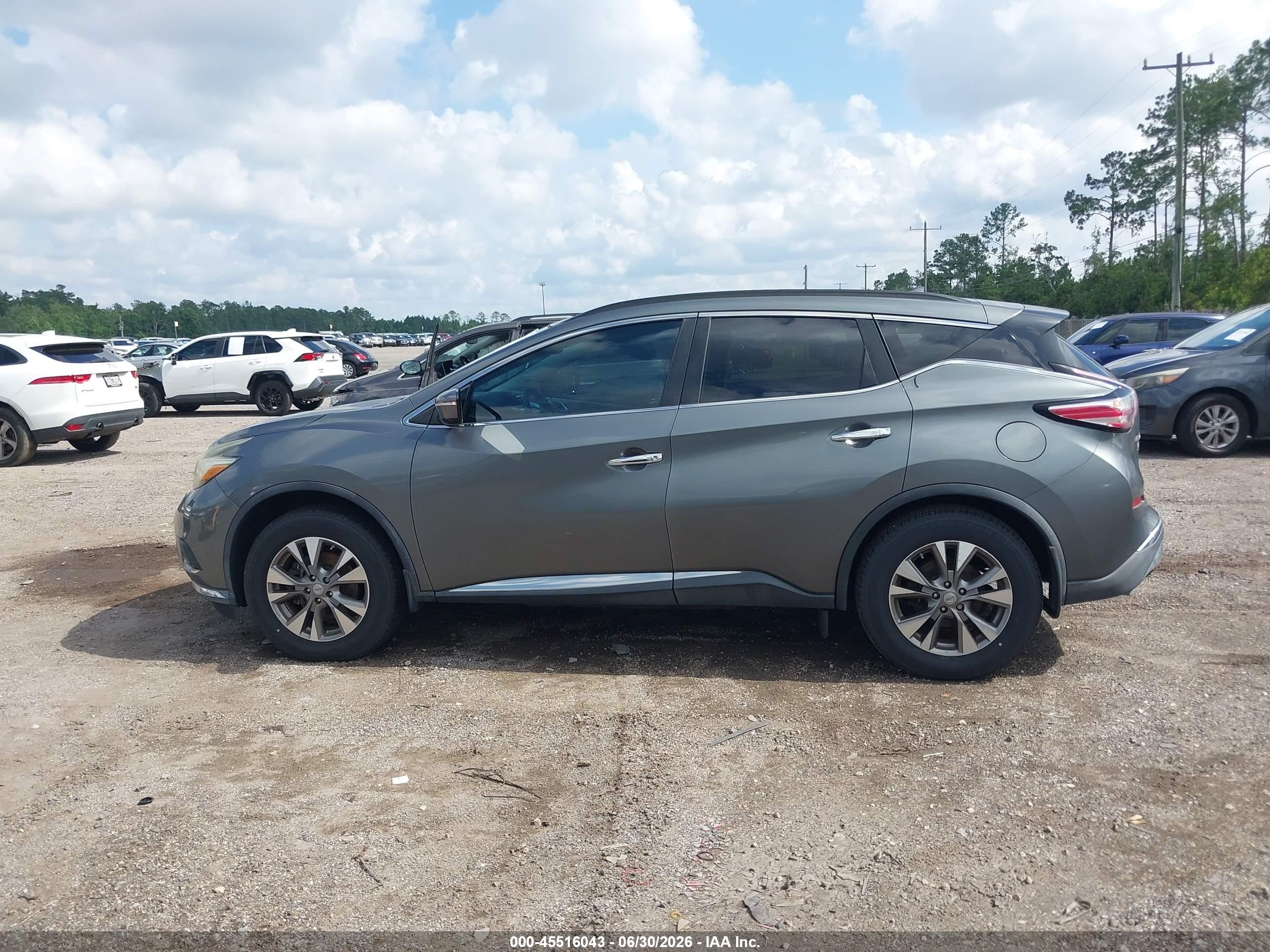 2015 Nissan Murano Sv Серый vin: 5N1AZ2MGXFN218905