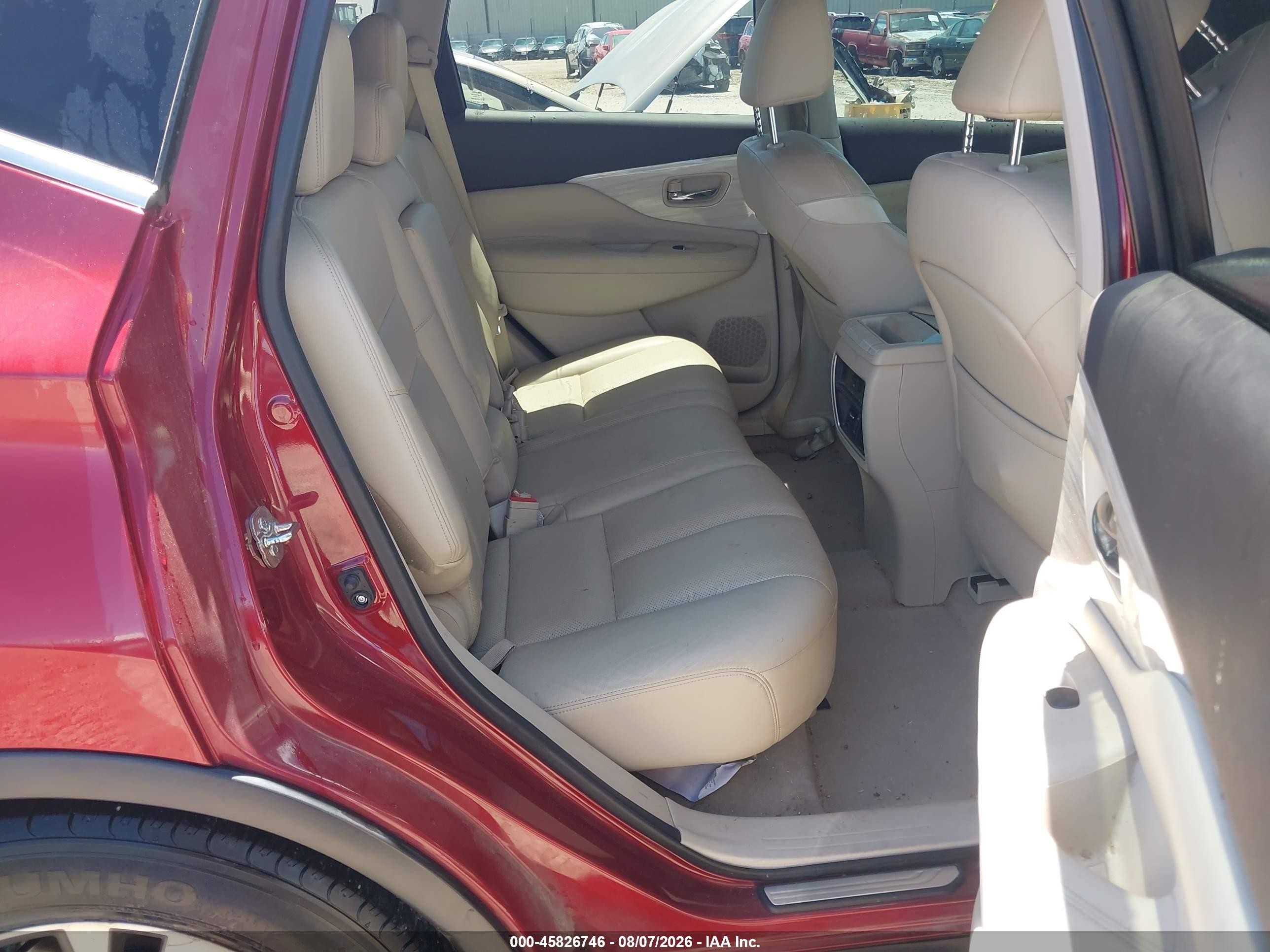 2015 Nissan Murano Sl Бордовый vin: 5N1AZ2MGXFN228916