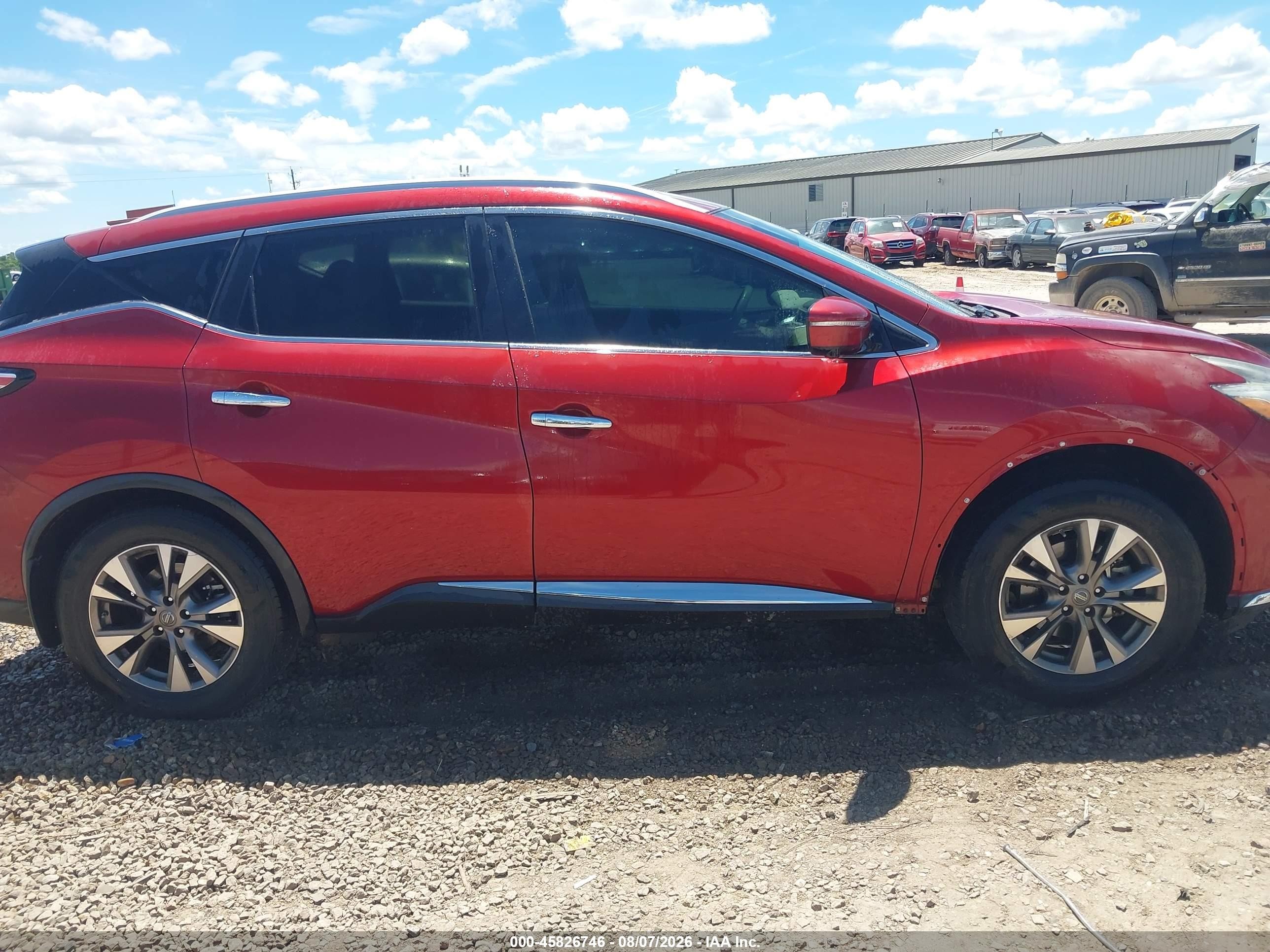 2015 Nissan Murano Sl Бордовый vin: 5N1AZ2MGXFN228916