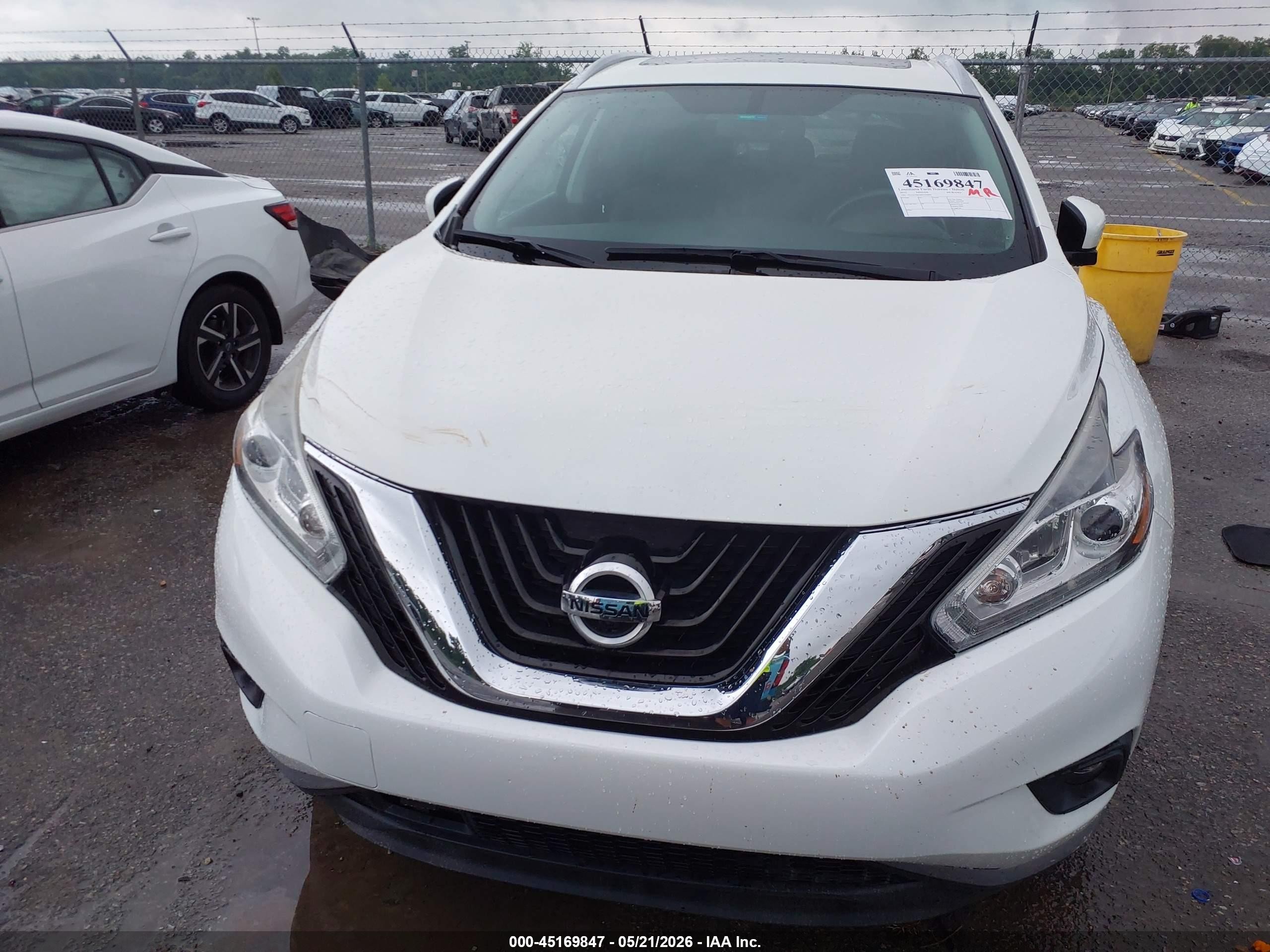 2015 Nissan Murano Platinum White vin: 5N1AZ2MGXFN250091