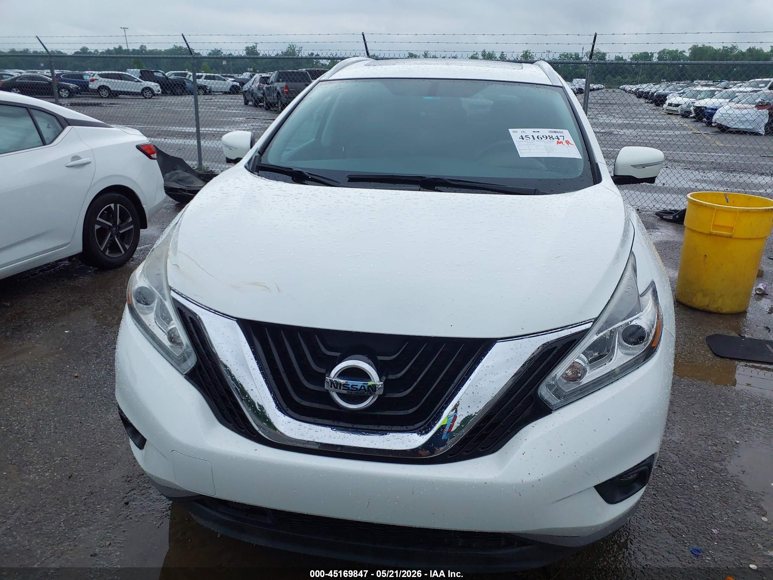 2015 Nissan Murano Platinum White vin: 5N1AZ2MGXFN250091