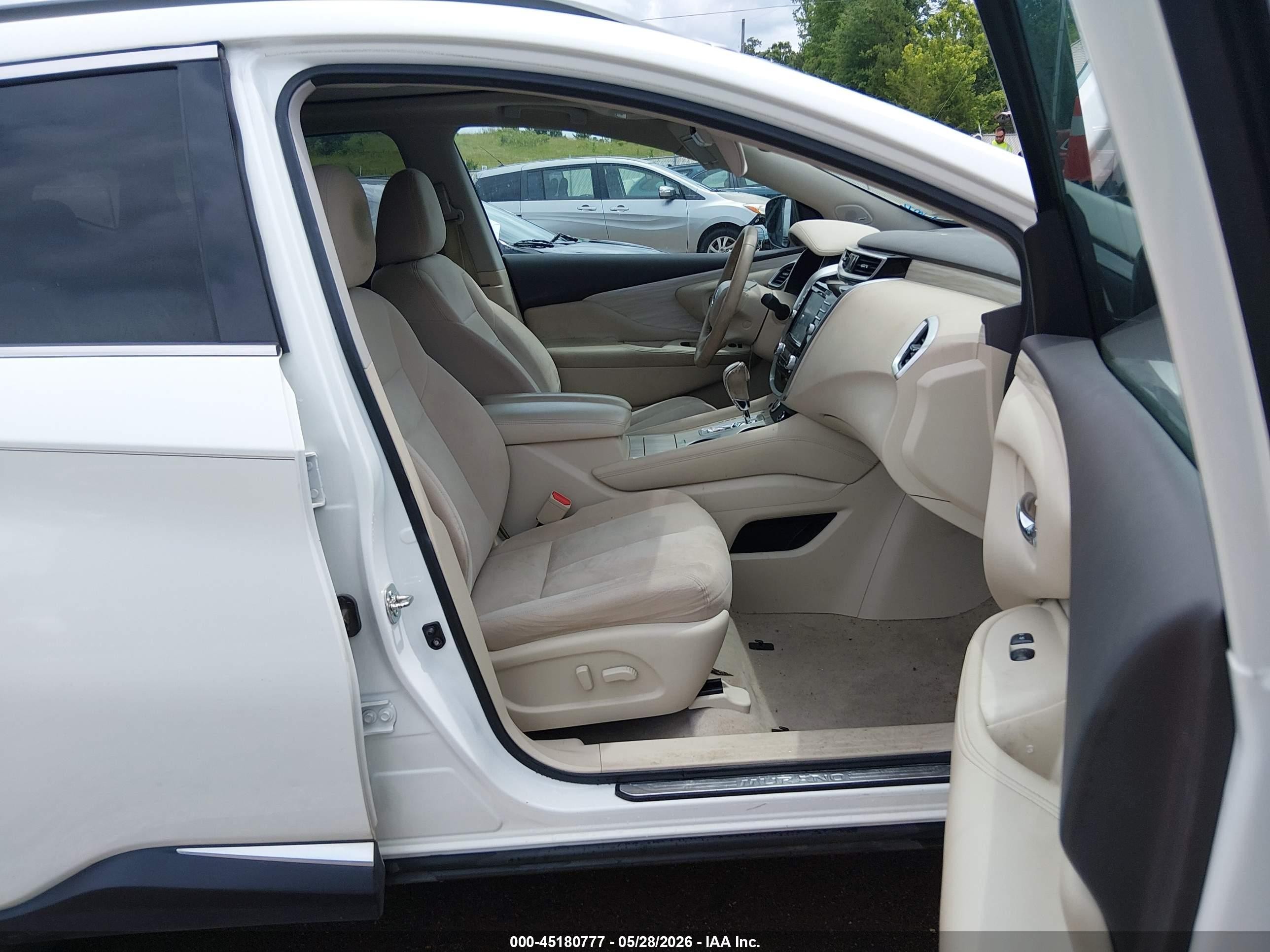 2015 Nissan Murano Sv Белый vin: 5N1AZ2MGXFN250494