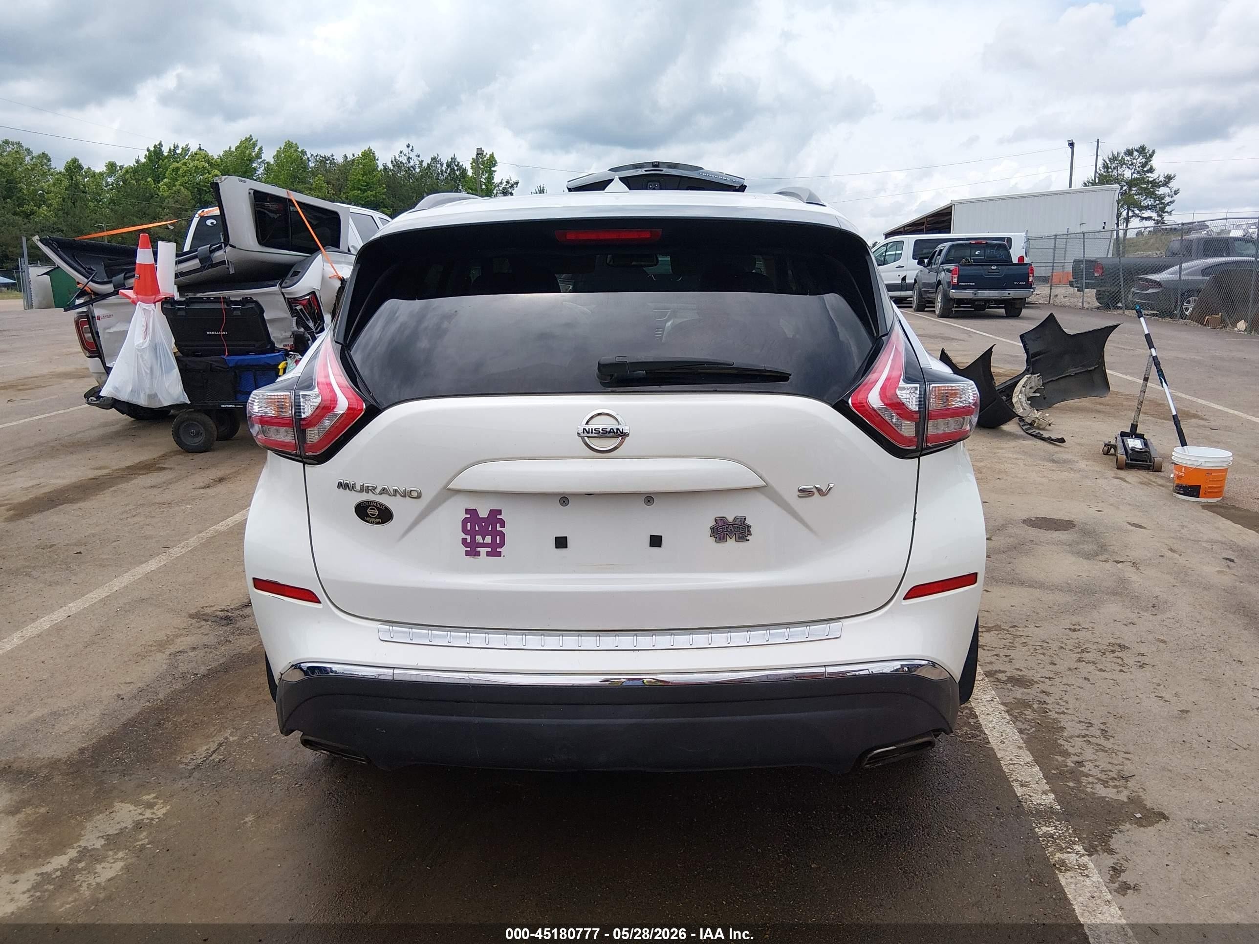 2015 Nissan Murano Sv Белый vin: 5N1AZ2MGXFN250494
