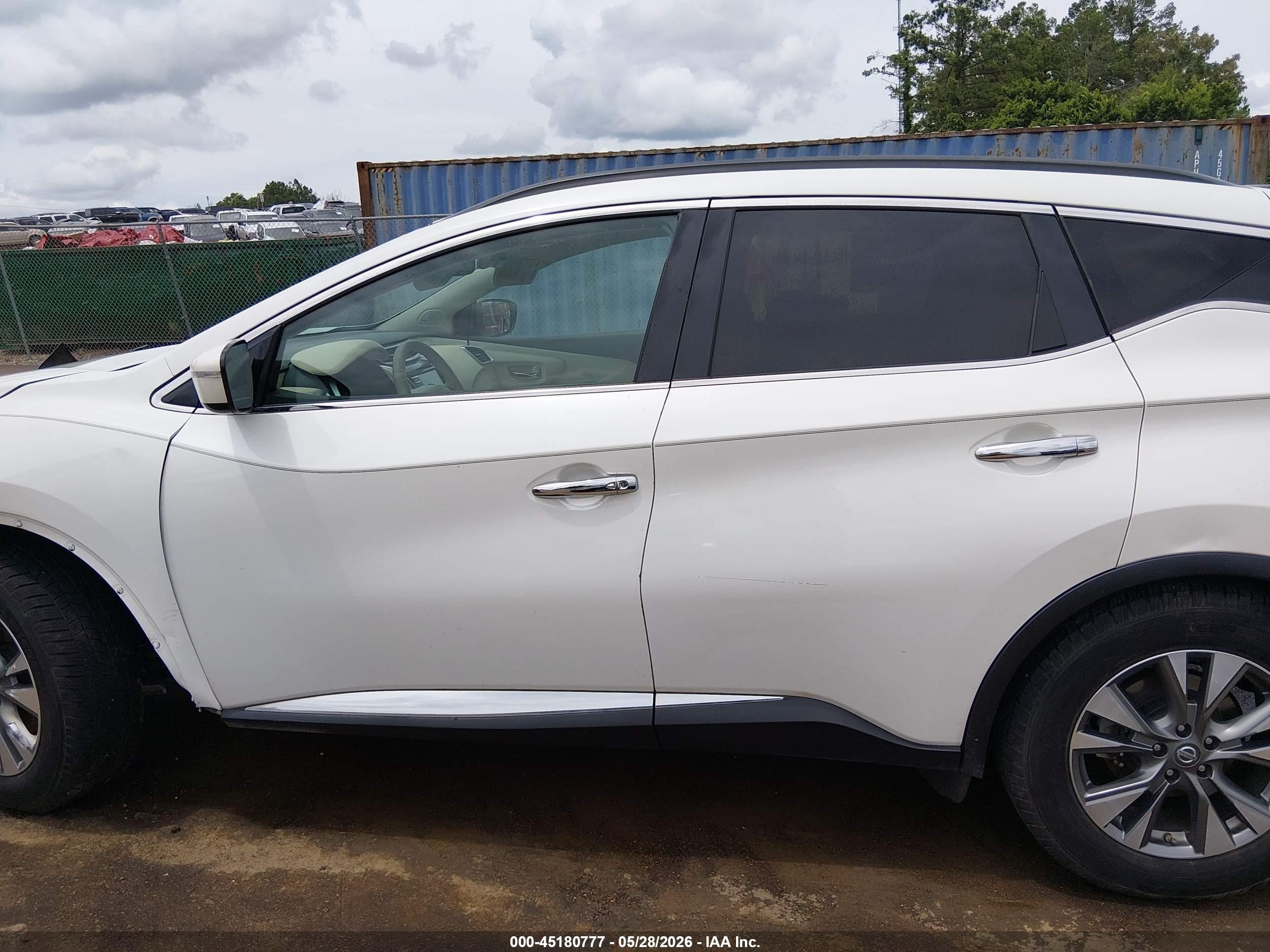 2015 Nissan Murano Sv Белый vin: 5N1AZ2MGXFN250494
