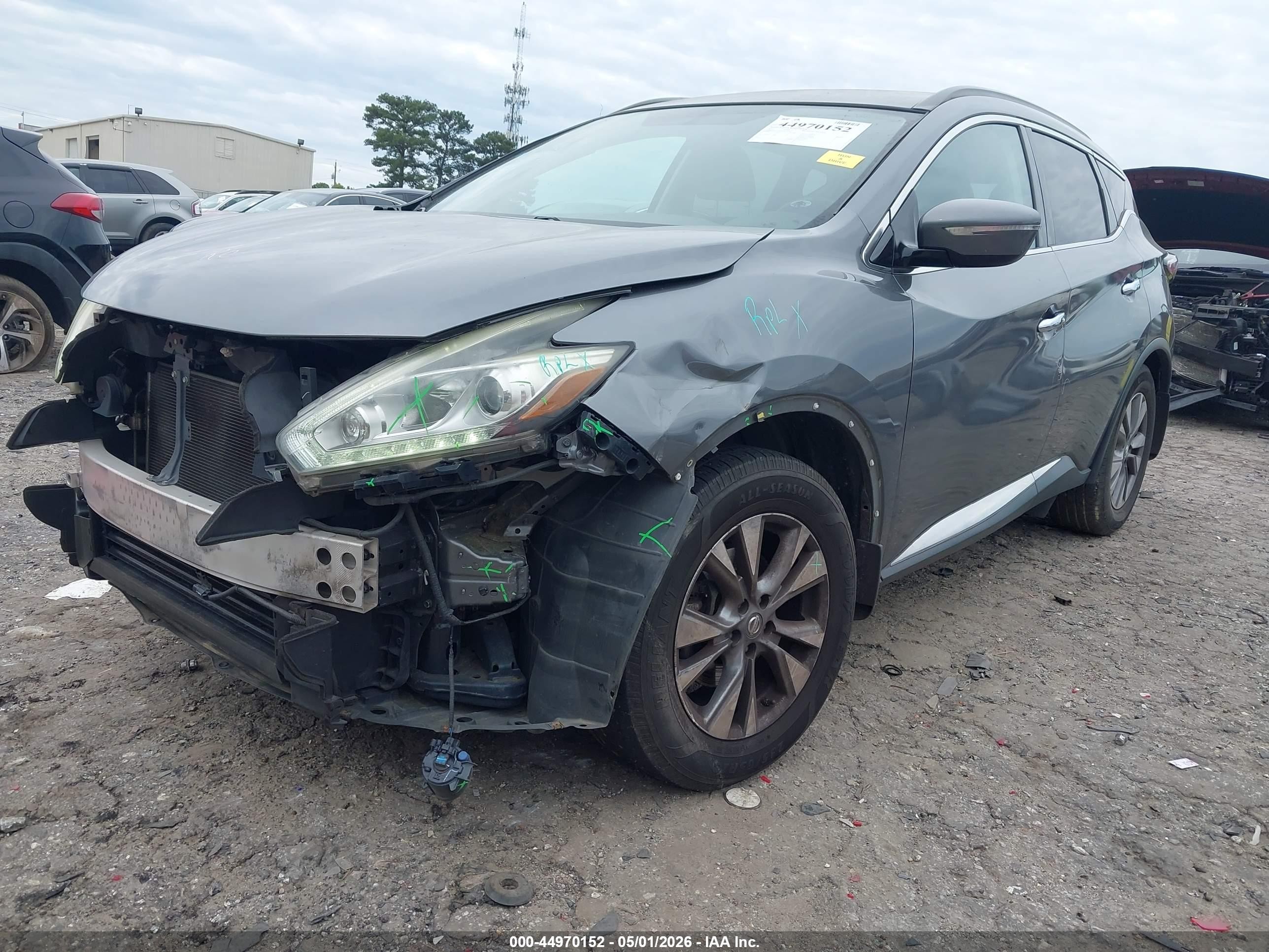2015 Nissan Murano Sv Gray vin: 5N1AZ2MGXFN250852