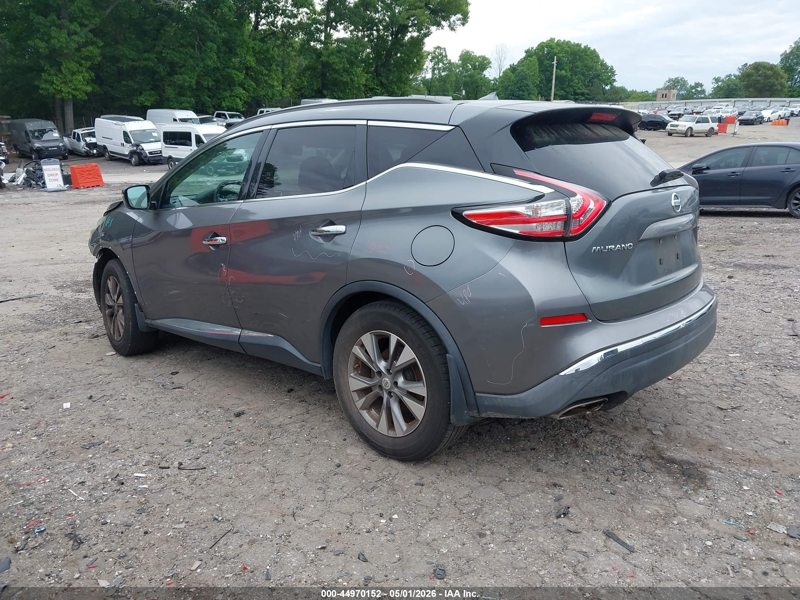 2015 Nissan Murano Sv Gray vin: 5N1AZ2MGXFN250852