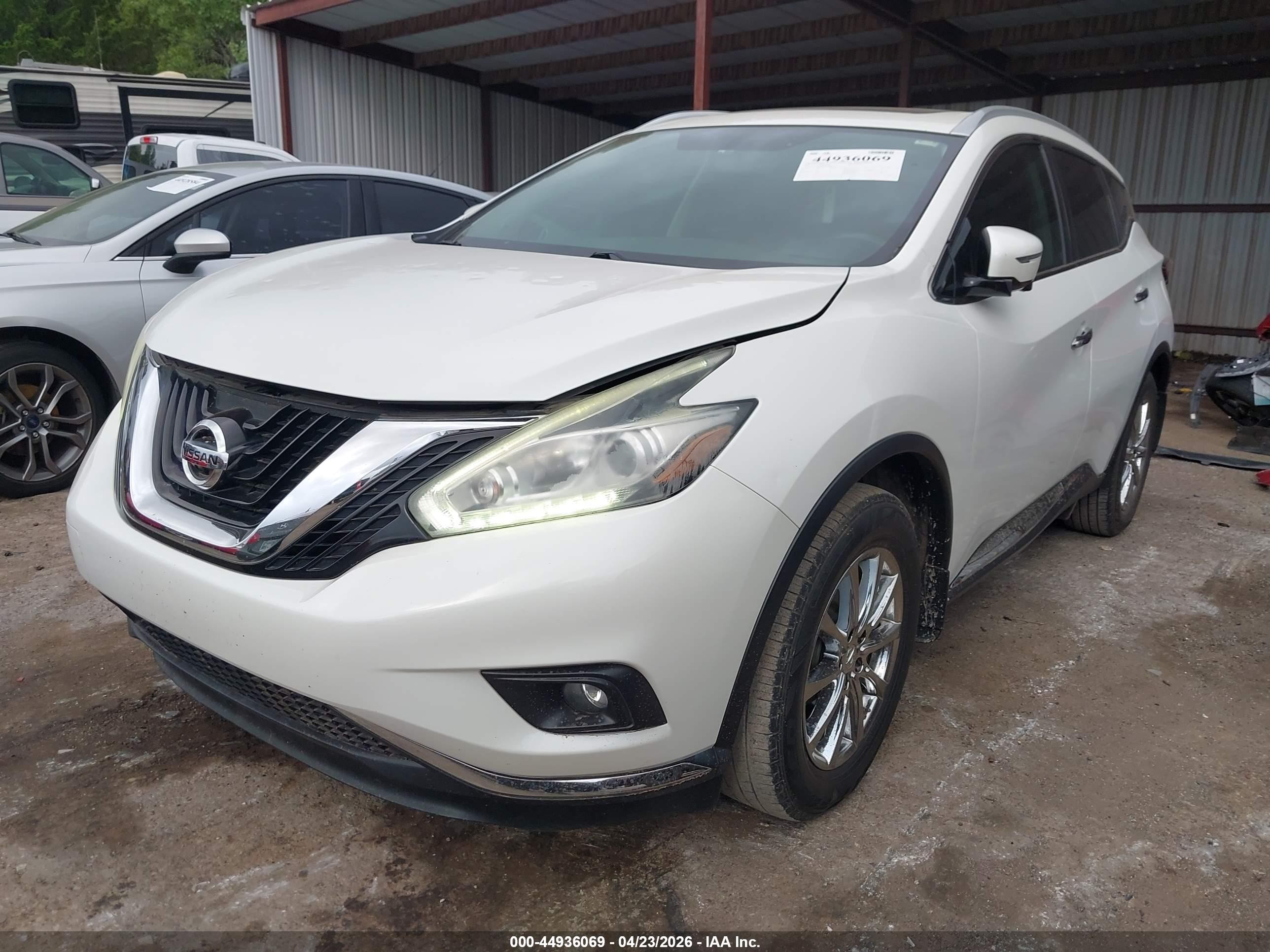 2015 Nissan Murano Sl White vin: 5N1AZ2MGXFN290459