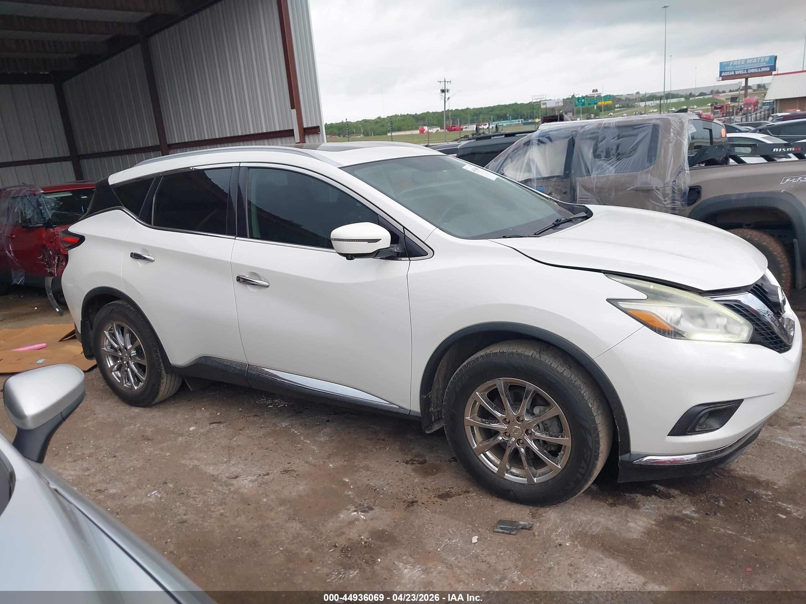 2015 Nissan Murano Sl White vin: 5N1AZ2MGXFN290459