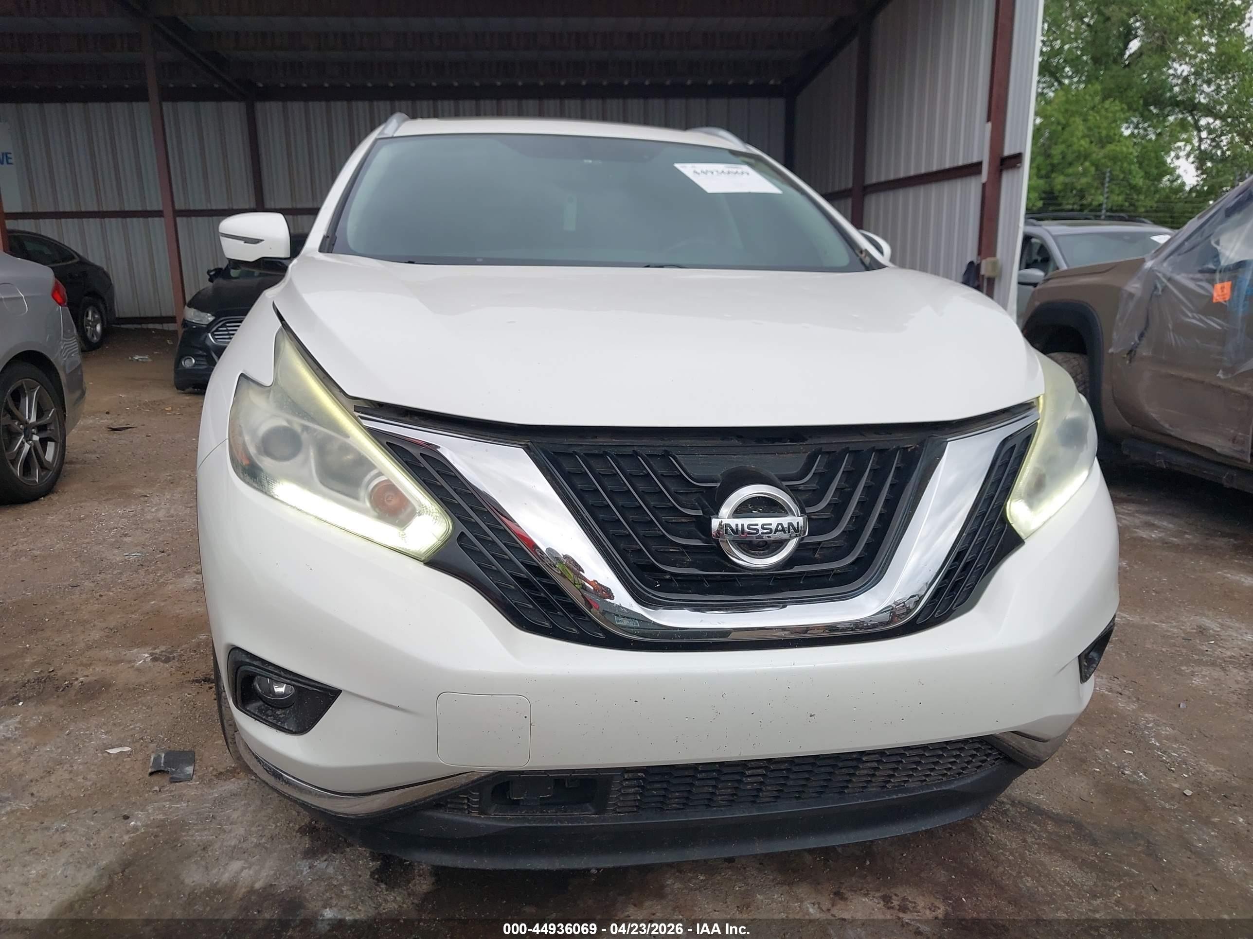 2015 Nissan Murano Sl White vin: 5N1AZ2MGXFN290459