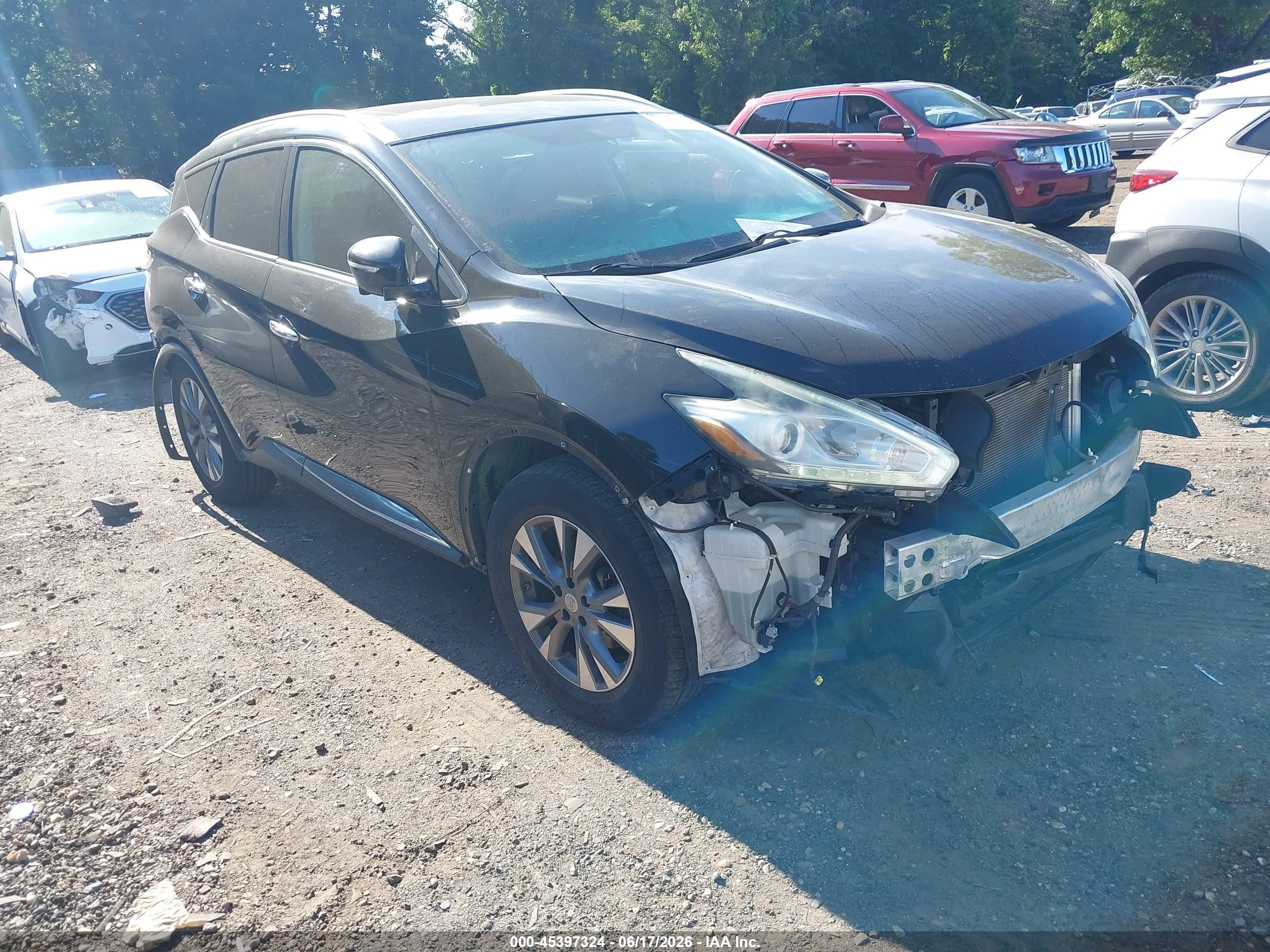 2015 Nissan Murano Sl Black vin: 5N1AZ2MH0FN207615