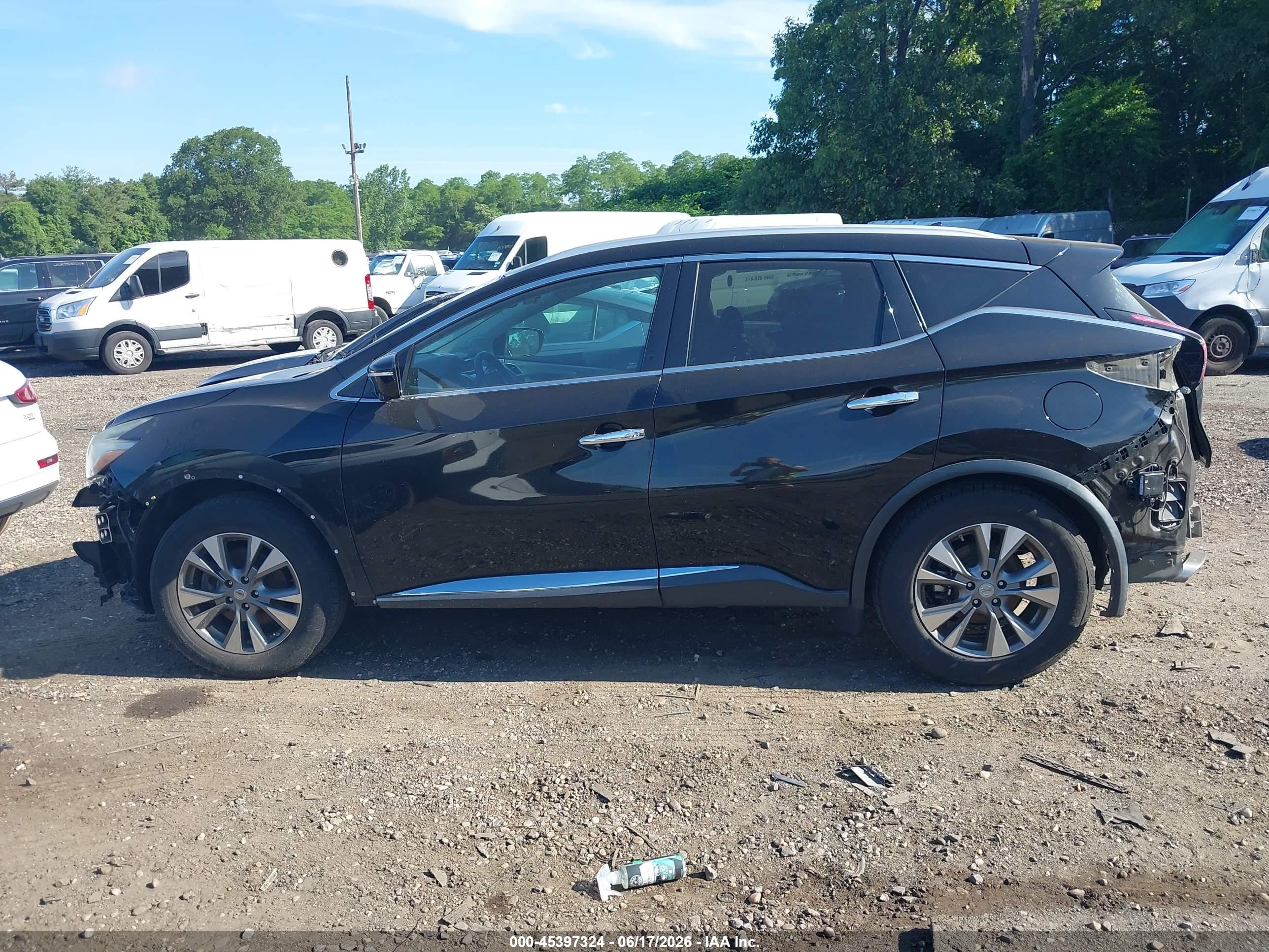 2015 Nissan Murano Sl Black vin: 5N1AZ2MH0FN207615