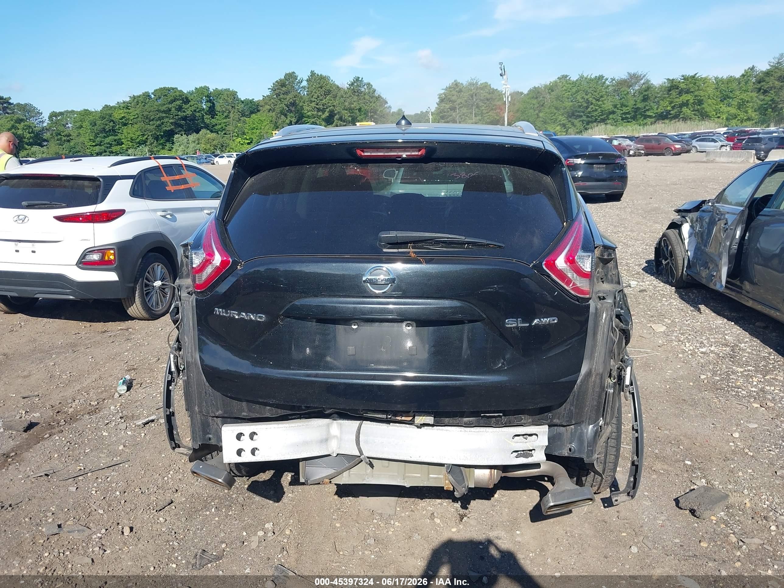 2015 Nissan Murano Sl Black vin: 5N1AZ2MH0FN207615
