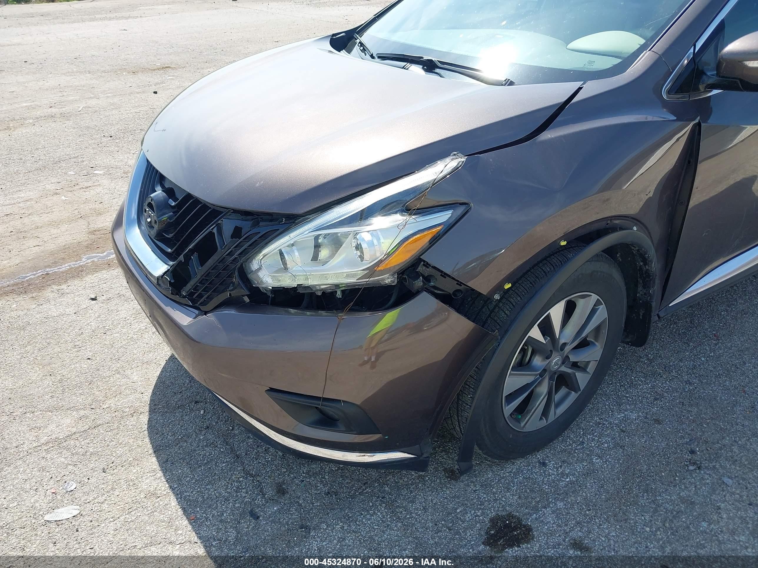 2015 Nissan Murano Sl Коричневый vin: 5N1AZ2MH0FN218307