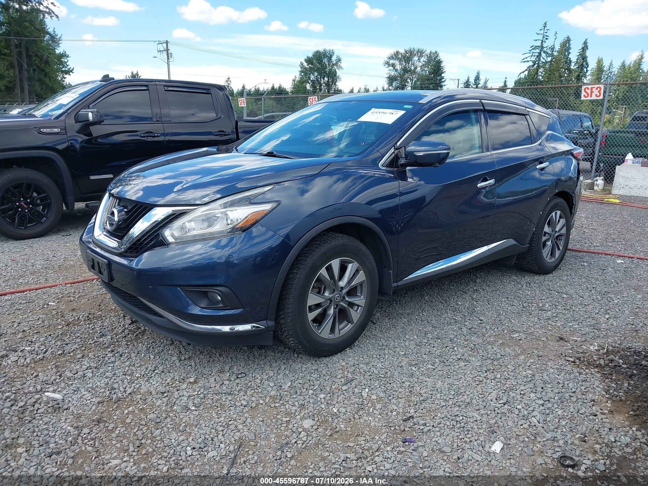2015 Nissan Murano Platinum/s/sl/sv Dark Blue vin: 5N1AZ2MH0FN259990