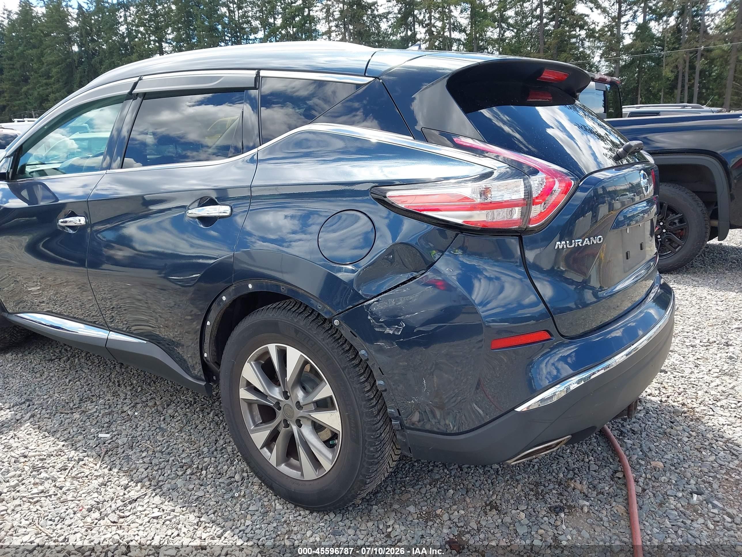 2015 Nissan Murano Platinum/s/sl/sv Dark Blue vin: 5N1AZ2MH0FN259990