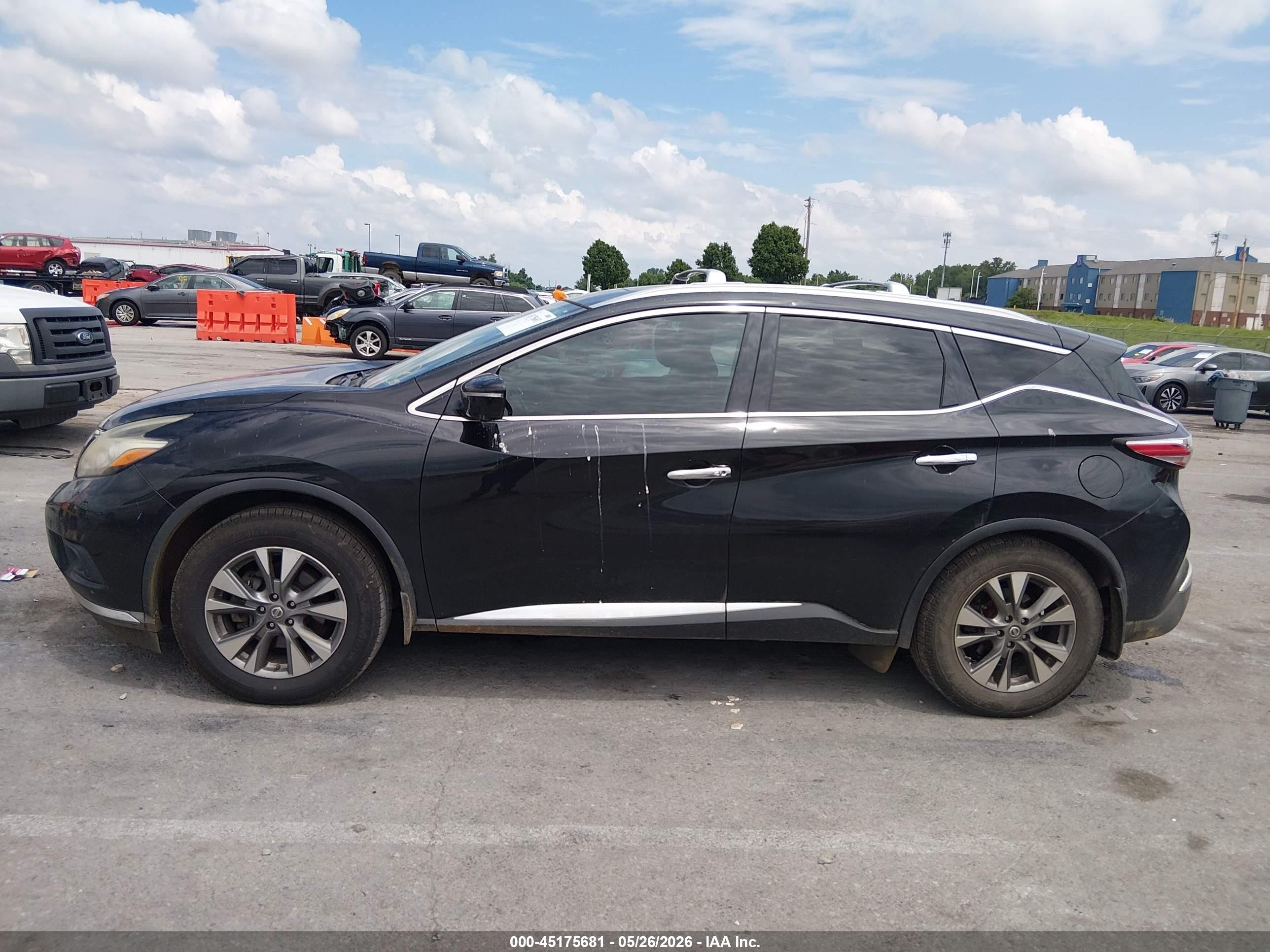2015 Nissan Murano Sl Black vin: 5N1AZ2MH0FN269659