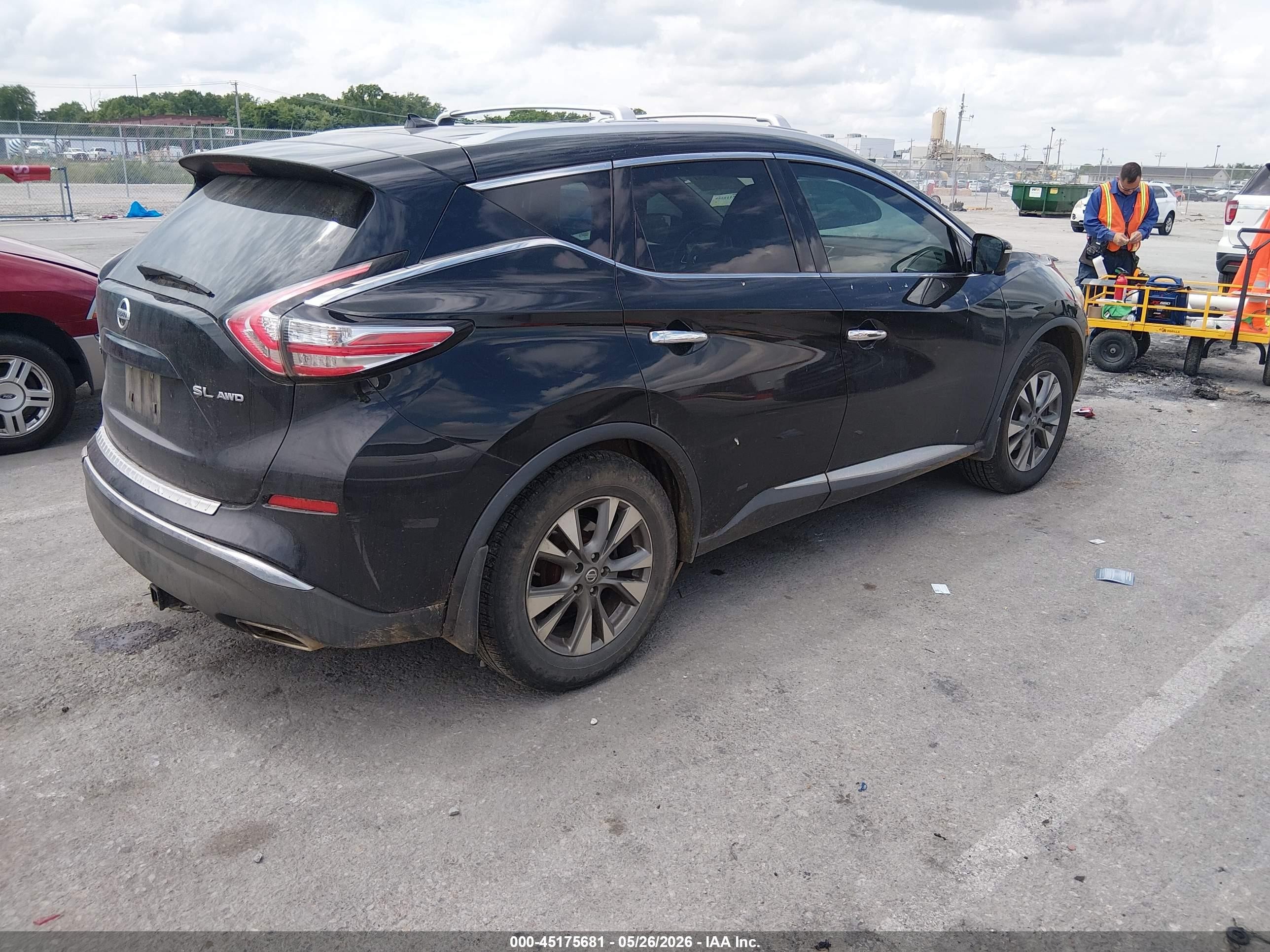 2015 Nissan Murano Sl Black vin: 5N1AZ2MH0FN269659