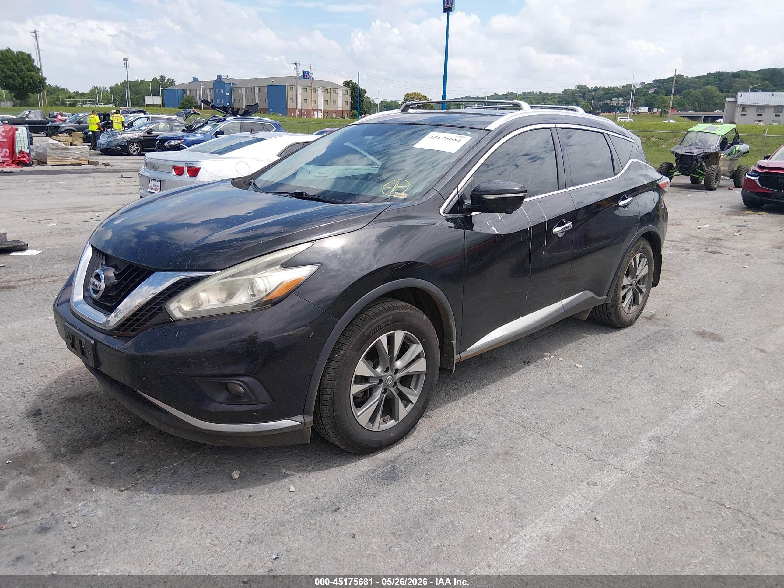 2015 Nissan Murano Sl Black vin: 5N1AZ2MH0FN269659