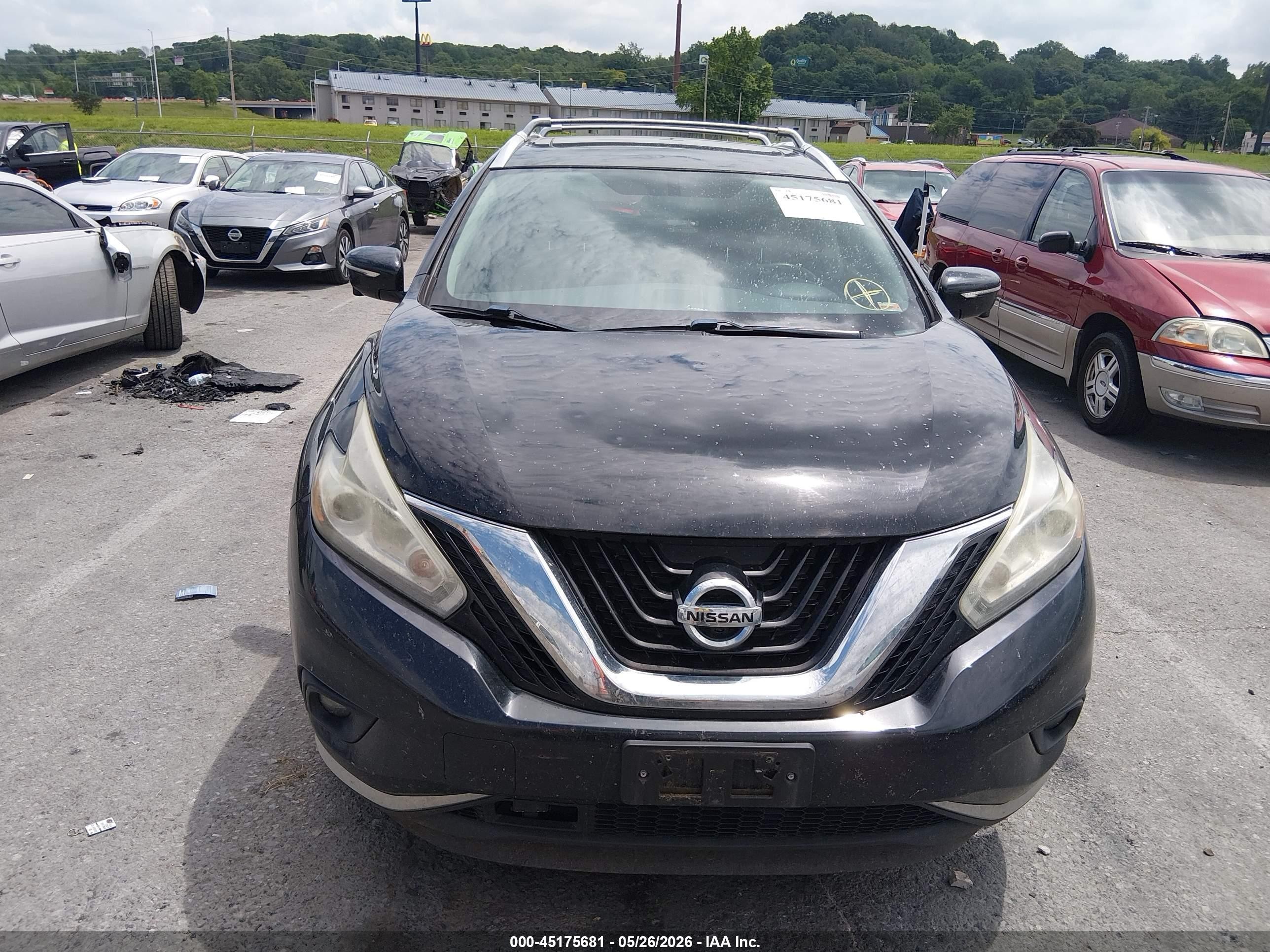 2015 Nissan Murano Sl Black vin: 5N1AZ2MH0FN269659