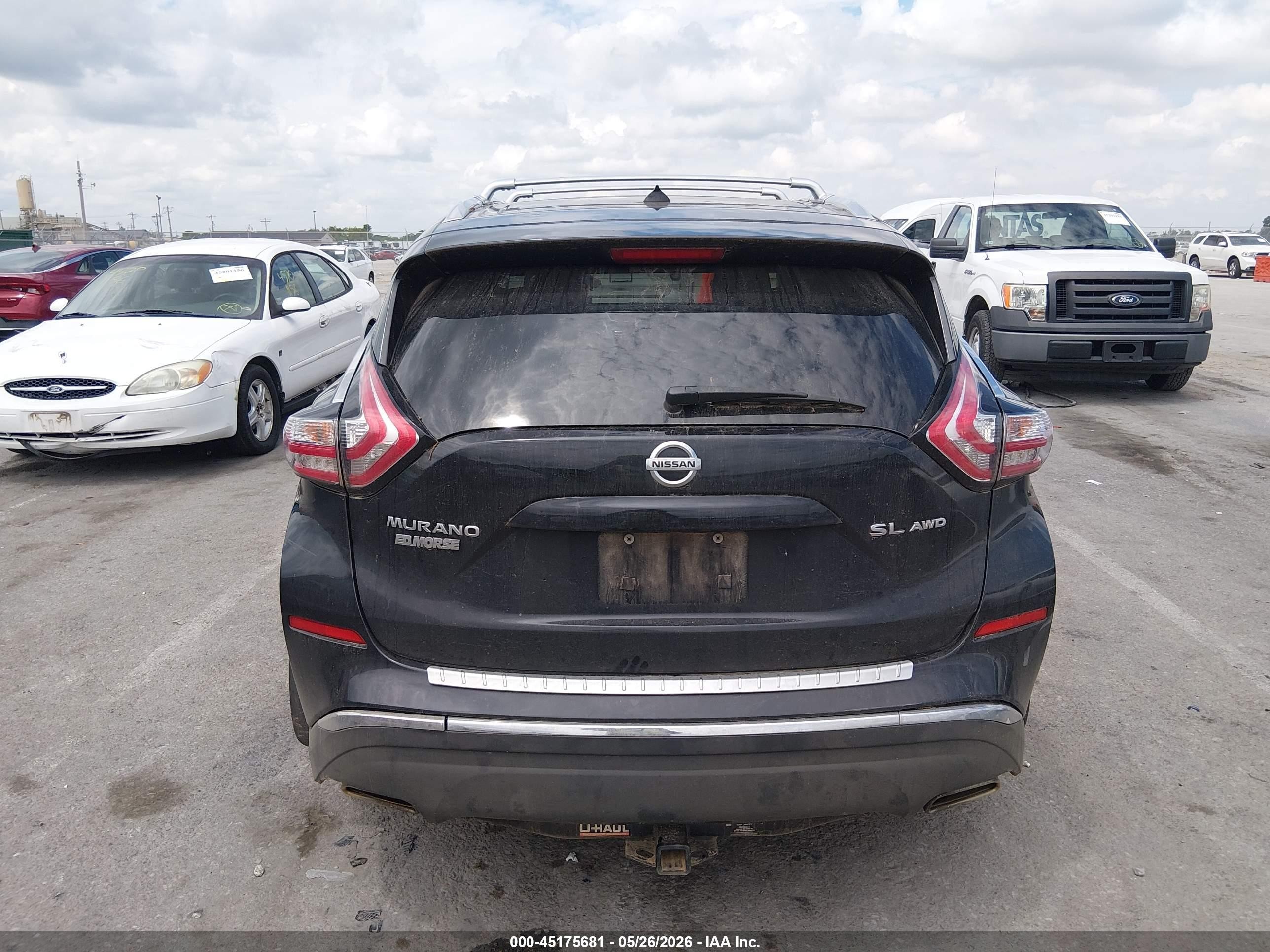 2015 Nissan Murano Sl Black vin: 5N1AZ2MH0FN269659