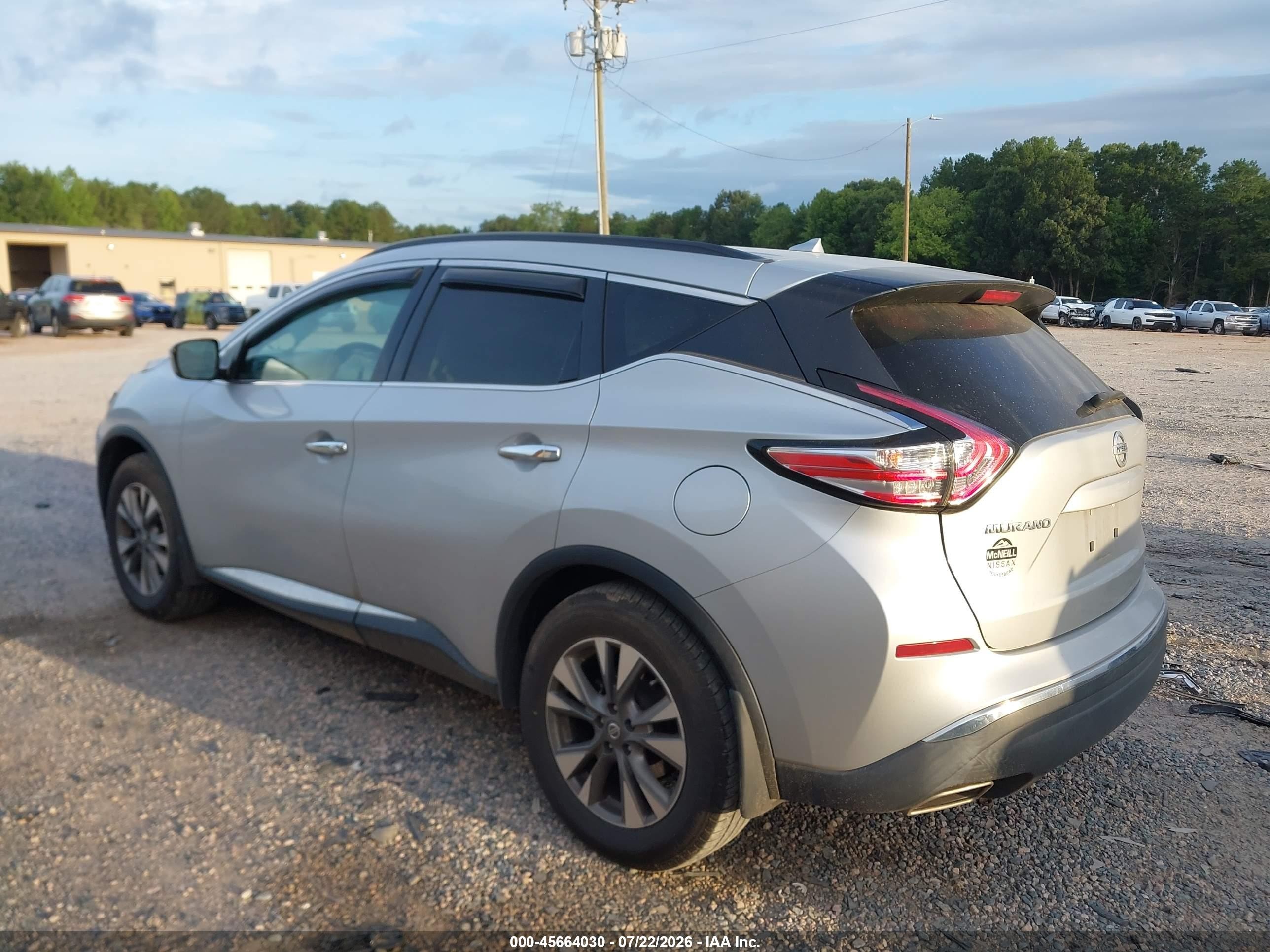 2015 Nissan Murano Sv Серебряный vin: 5N1AZ2MH0FN275283
