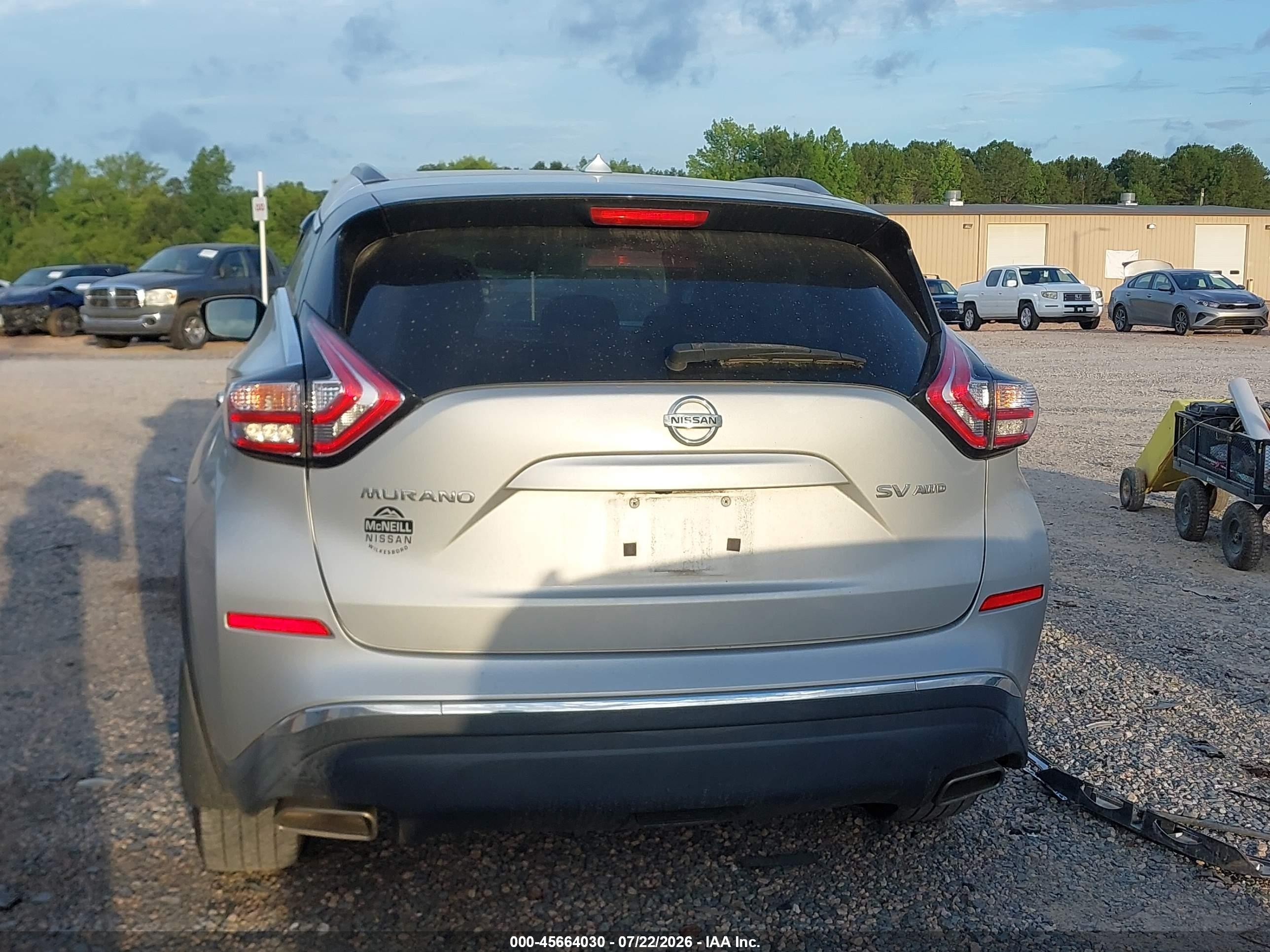 2015 Nissan Murano Sv Серебряный vin: 5N1AZ2MH0FN275283