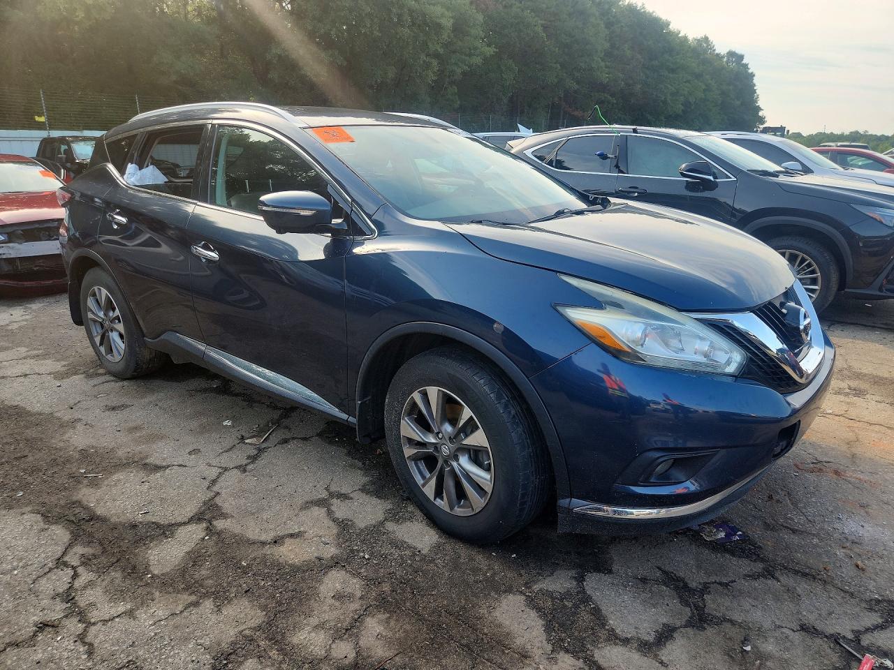 2015 Nissan Murano Sl Blue vin: 5N1AZ2MH0FN277602