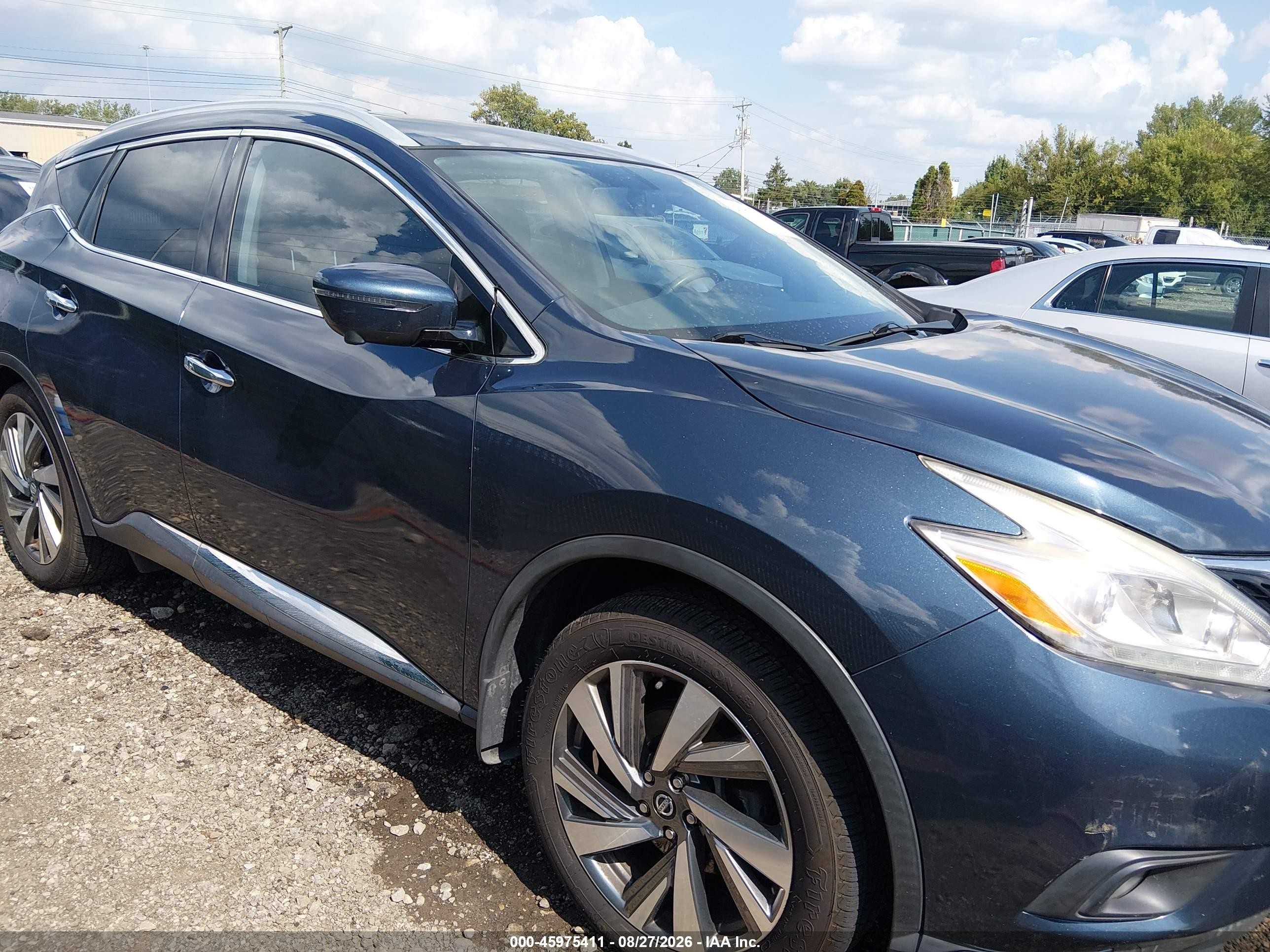 2017 Nissan Murano Sl Blue vin: 5N1AZ2MH0HN173680