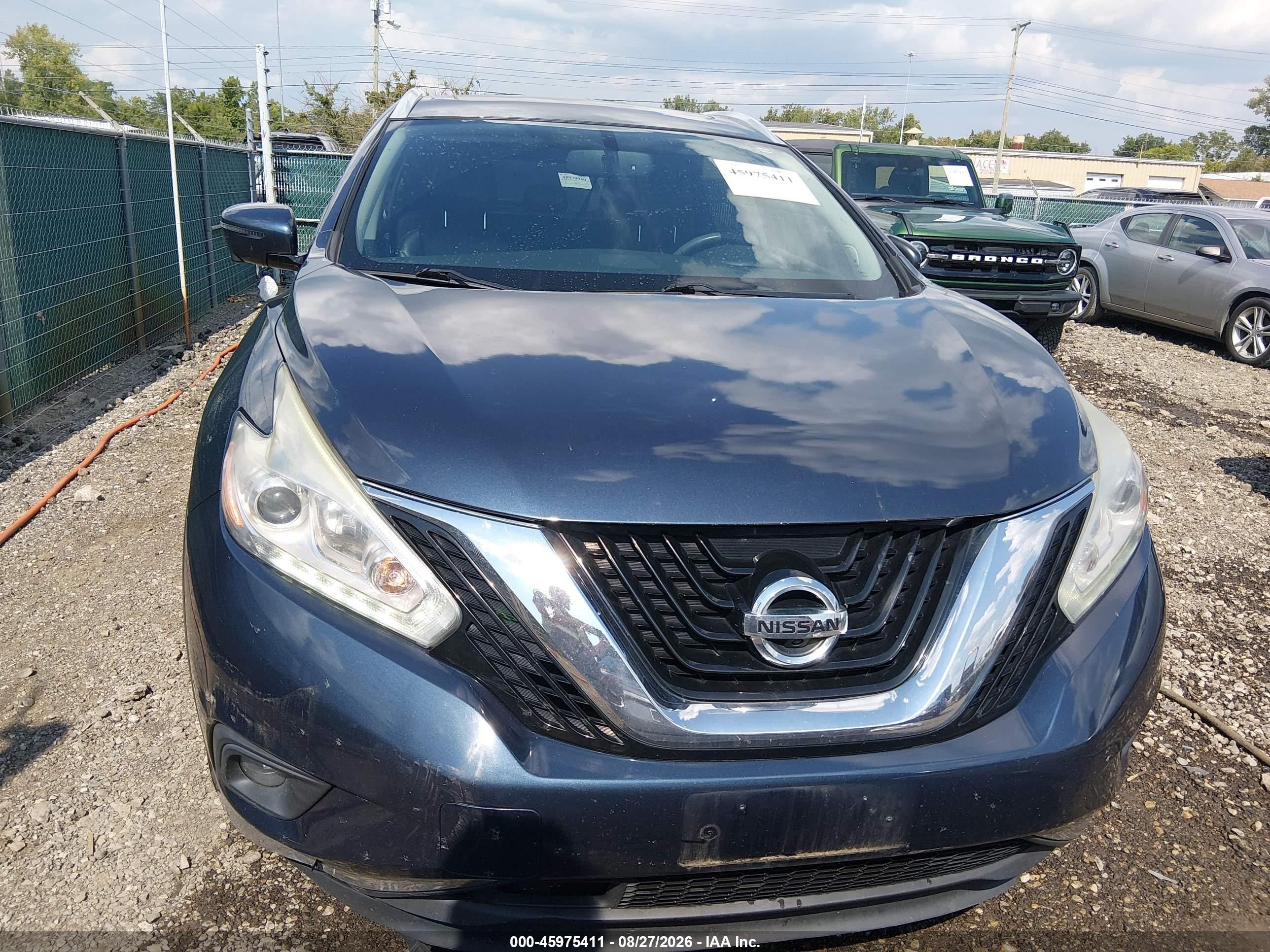 2017 Nissan Murano Sl Blue vin: 5N1AZ2MH0HN173680