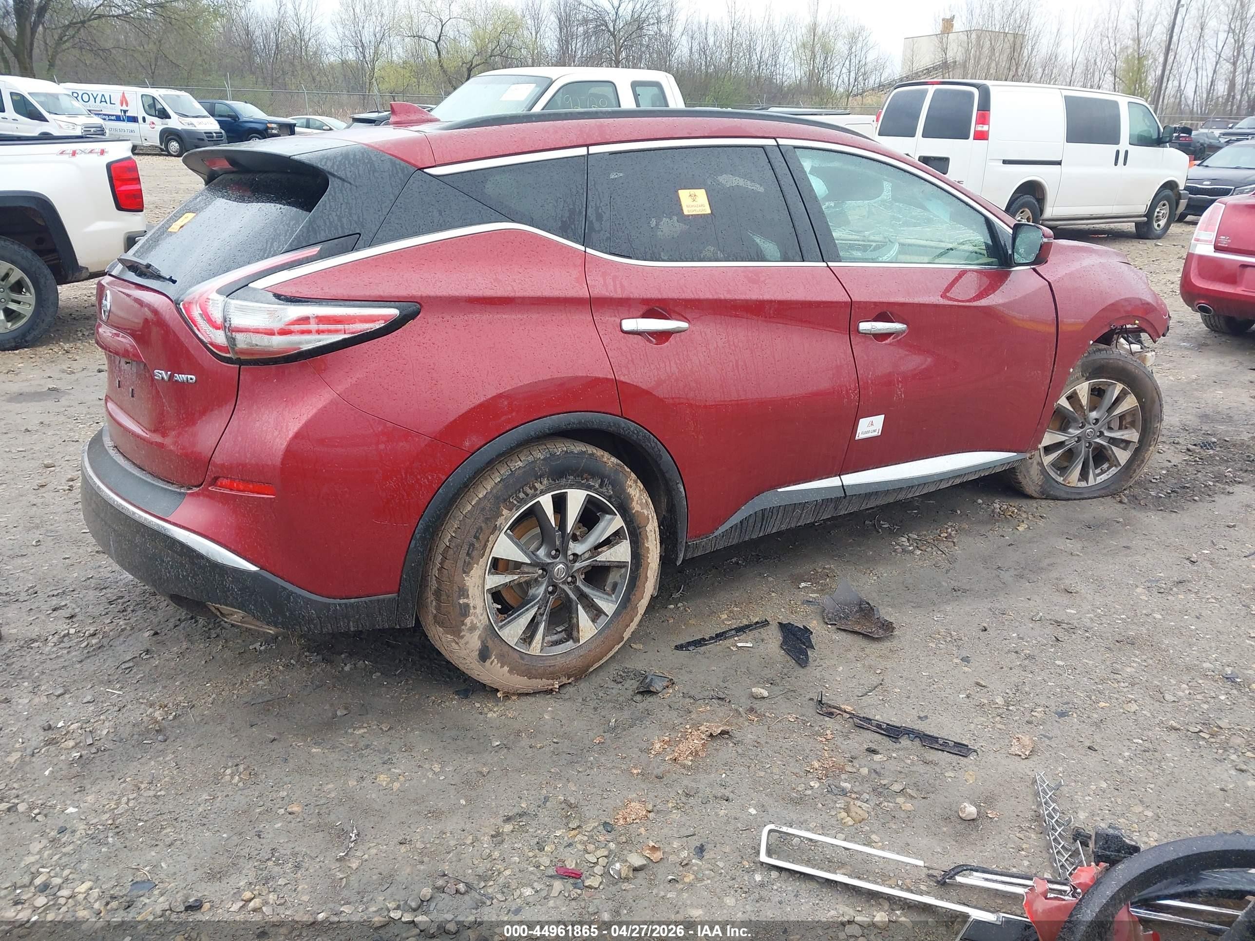 2018 Nissan Murano Sv Красный vin: 5N1AZ2MH0JN126056