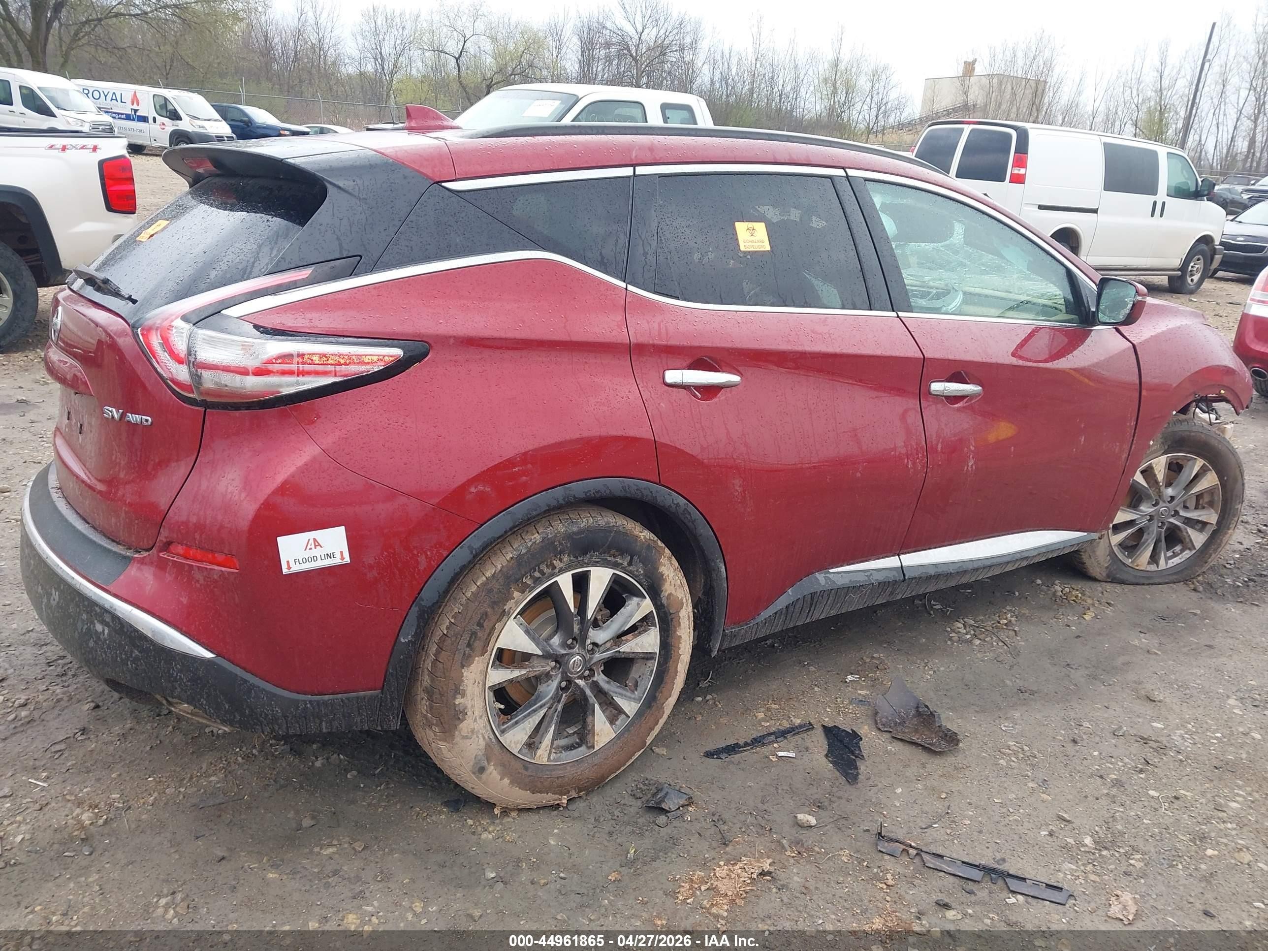 2018 Nissan Murano Sv Красный vin: 5N1AZ2MH0JN126056