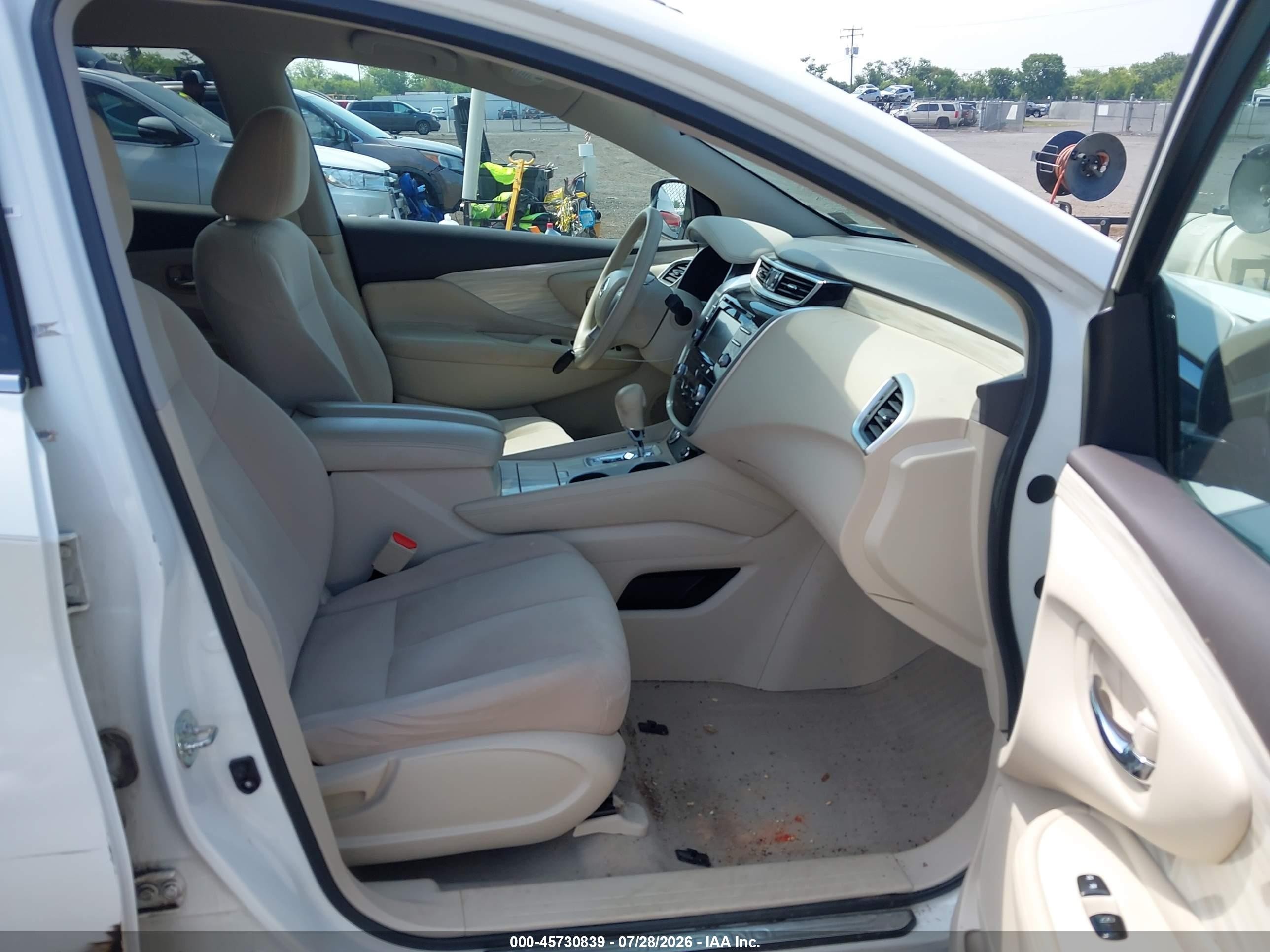 2015 Nissan Murano S White vin: 5N1AZ2MH1FN204478