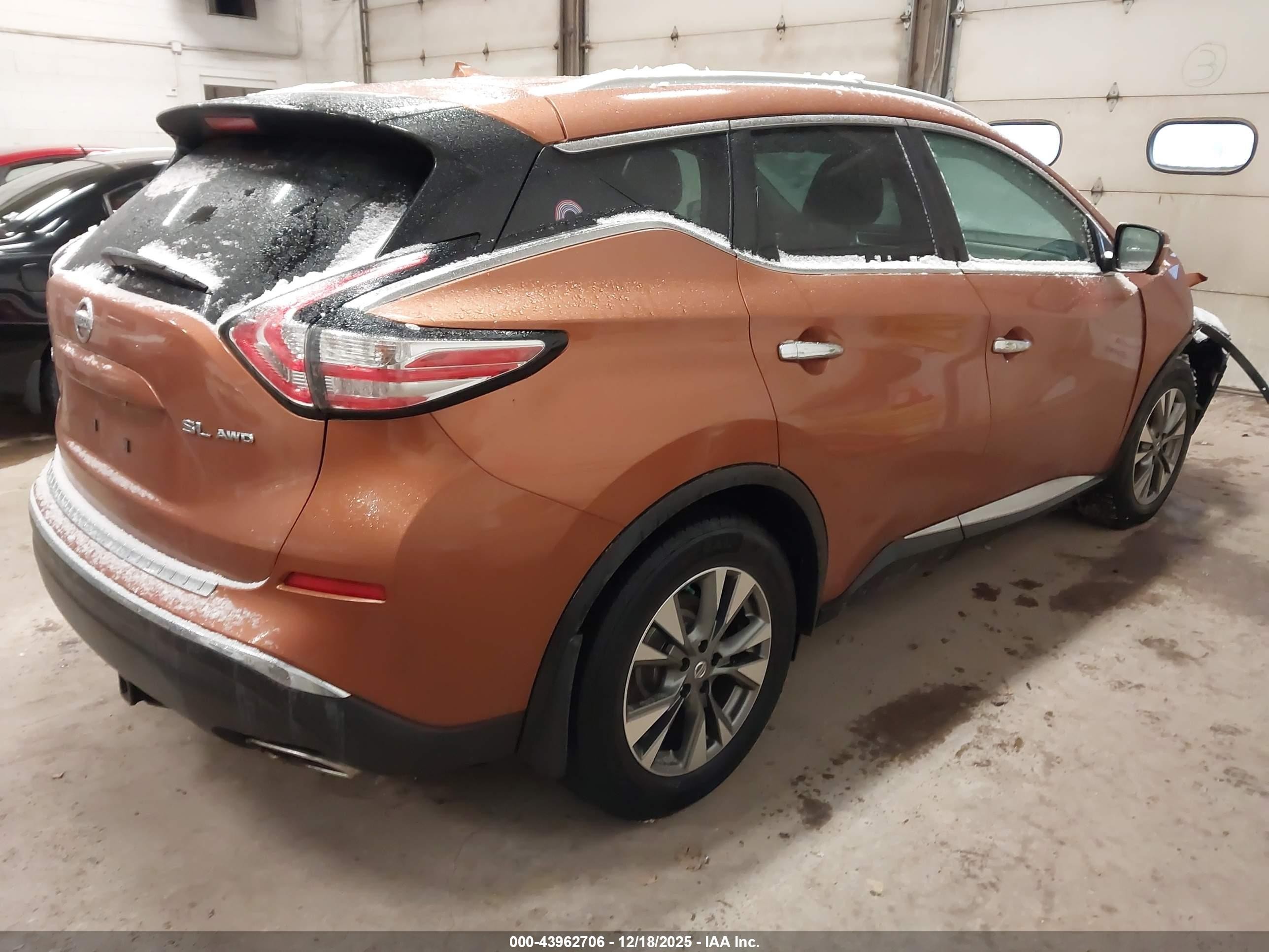 2015 Nissan Murano Sl Orange vin: 5N1AZ2MH1FN227467
