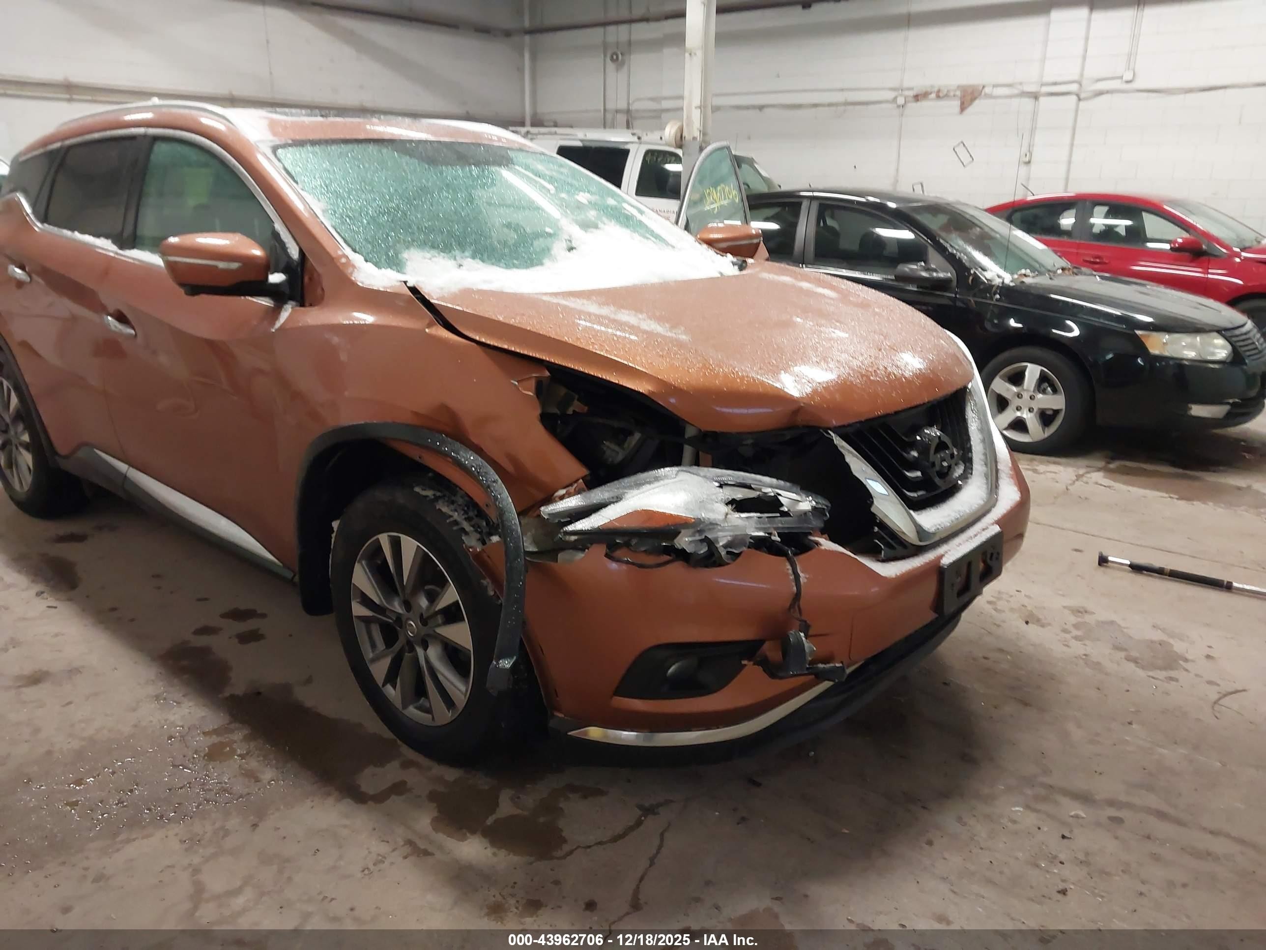 2015 Nissan Murano Sl Orange vin: 5N1AZ2MH1FN227467