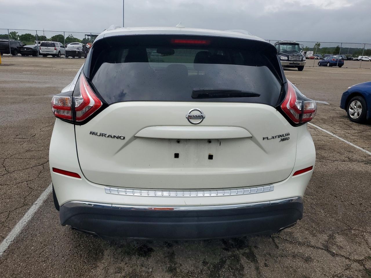 2015 Nissan Murano Platinum White vin: 5N1AZ2MH1FN259917