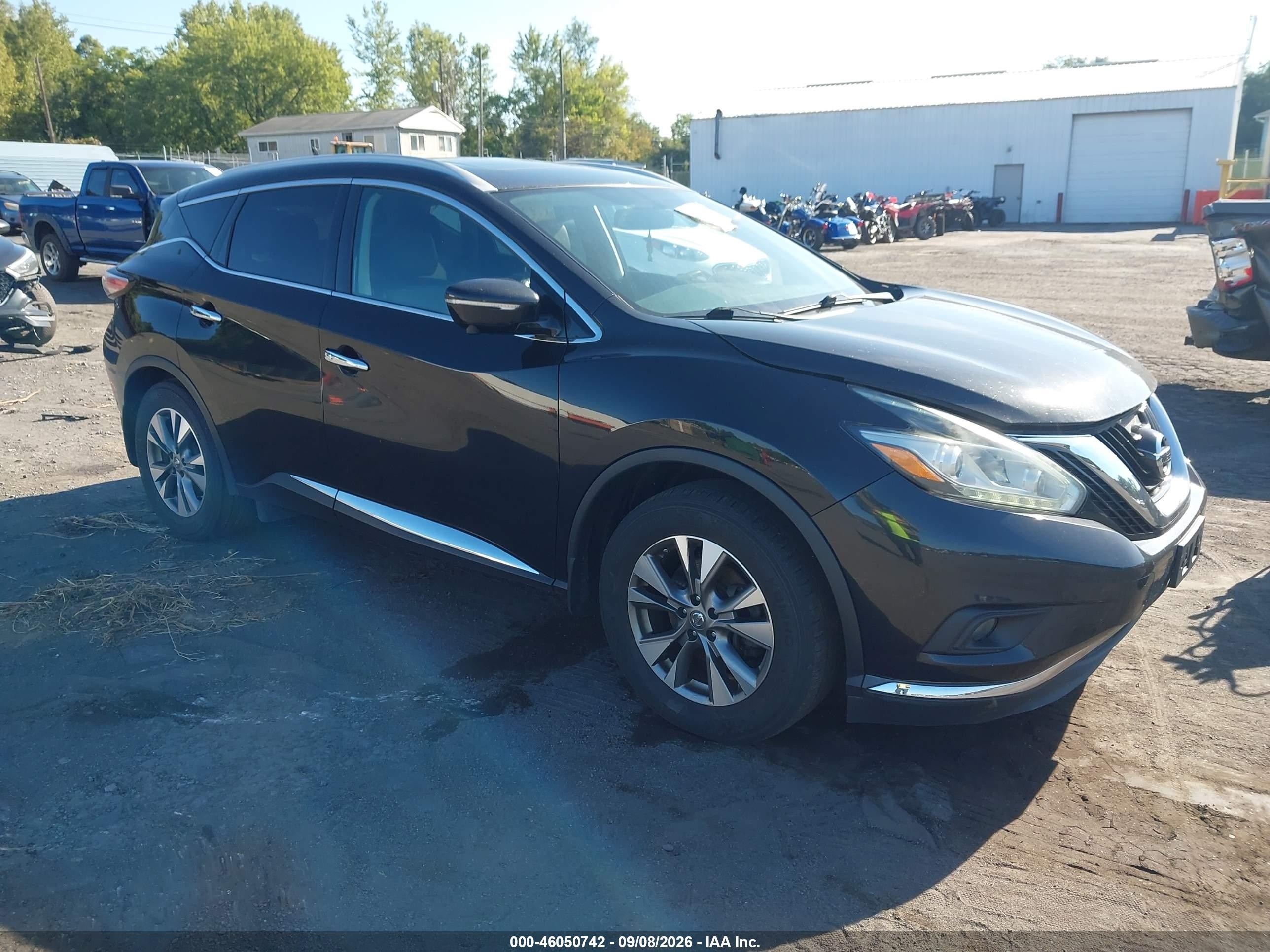 2015 Nissan Murano Sl Черный vin: 5N1AZ2MH1FN267922