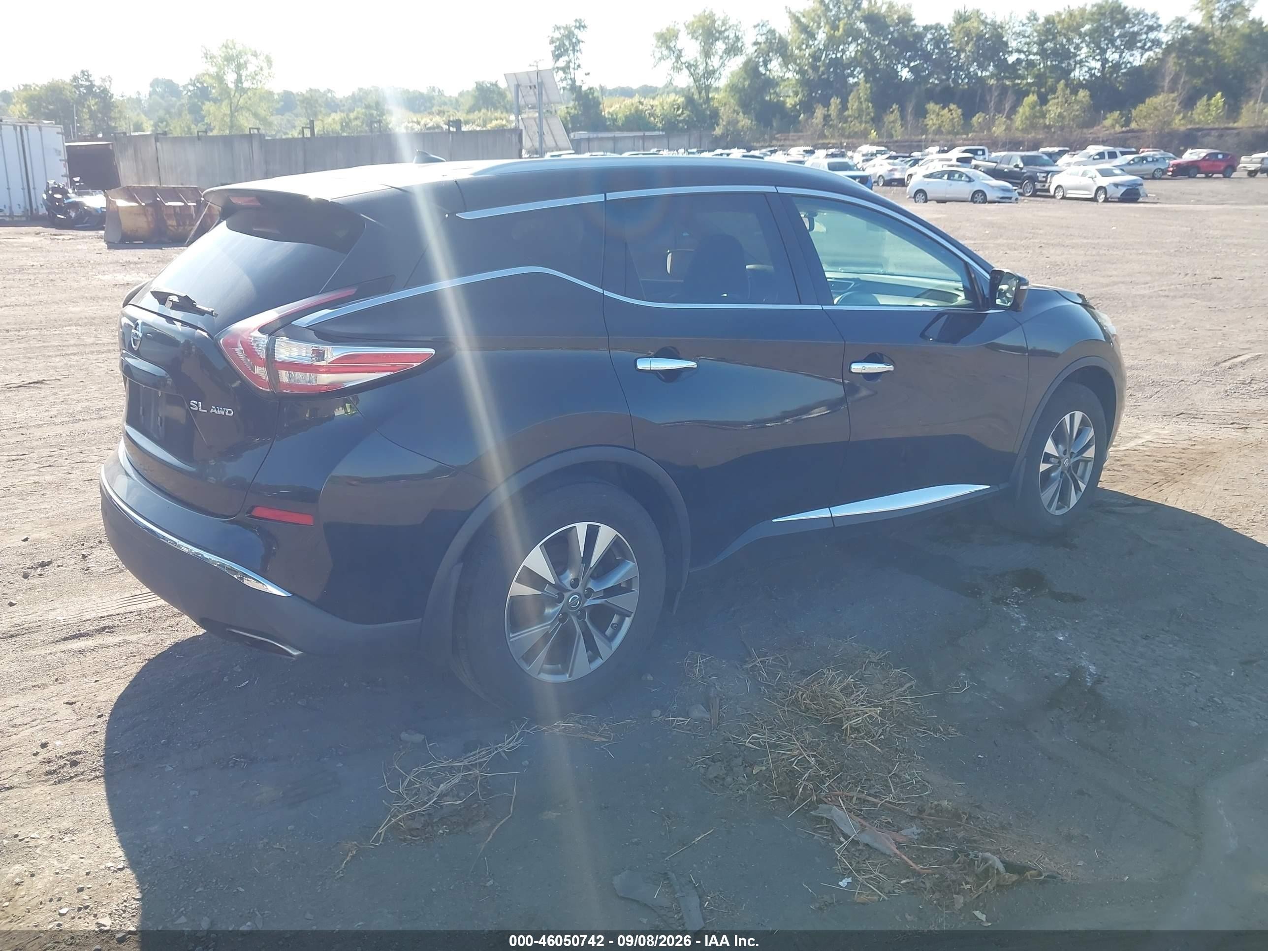 2015 Nissan Murano Sl Black vin: 5N1AZ2MH1FN267922
