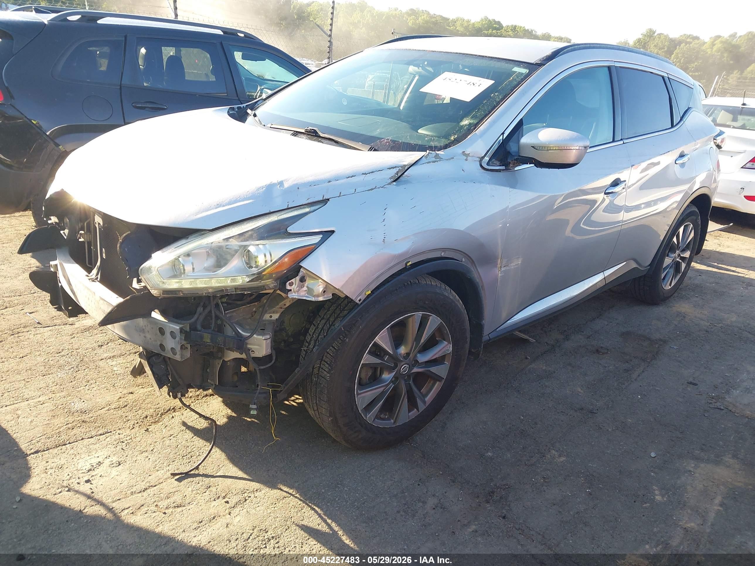 2015 Nissan Murano Sv Silver vin: 5N1AZ2MH1FN274224