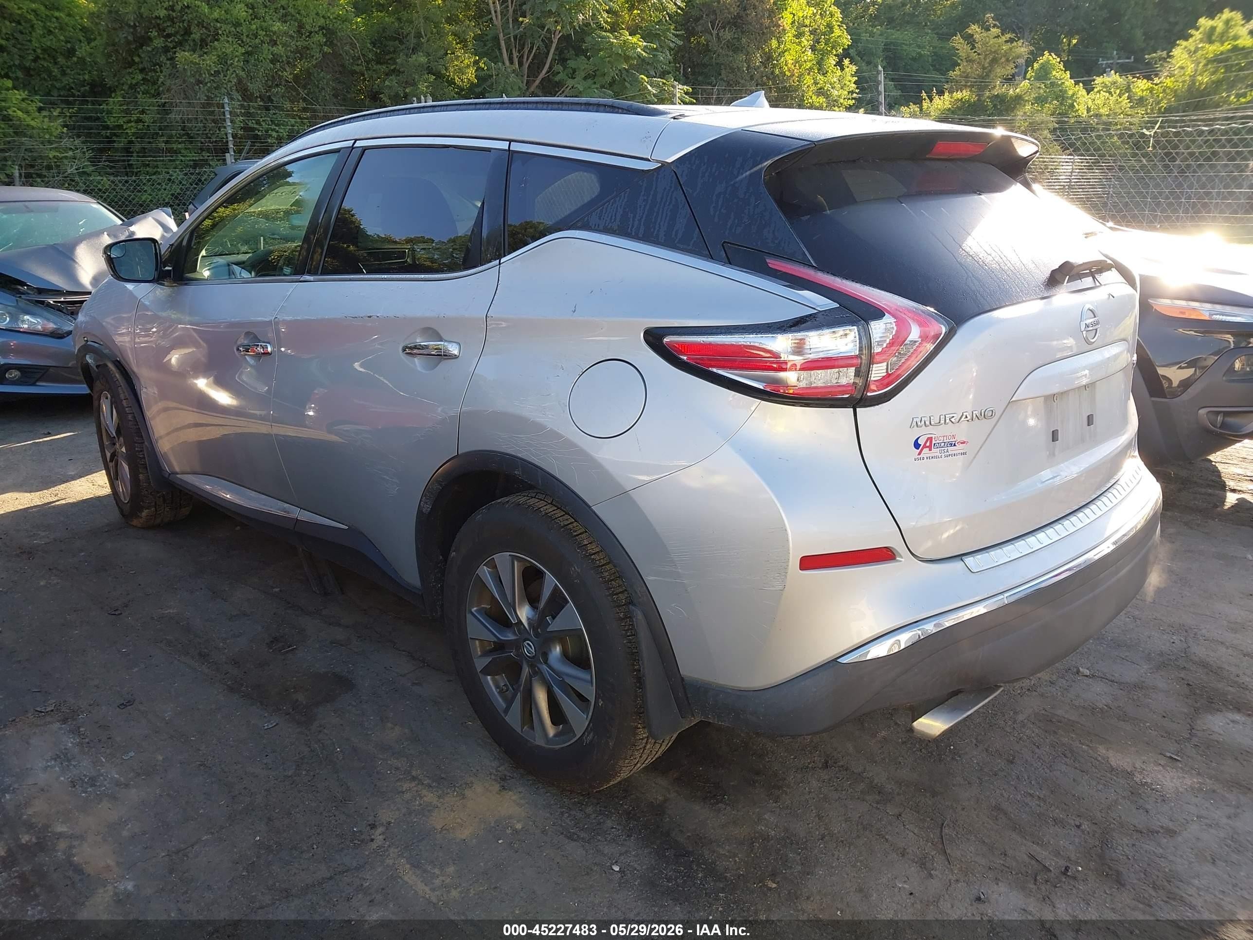 2015 Nissan Murano Sv Silver vin: 5N1AZ2MH1FN274224