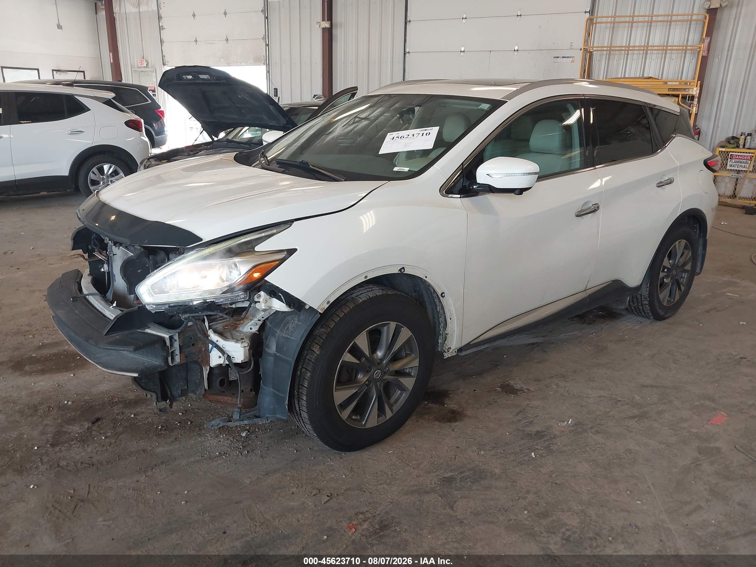 2015 Nissan Murano Platinum/s/sl/sv White vin: 5N1AZ2MH1FN278628